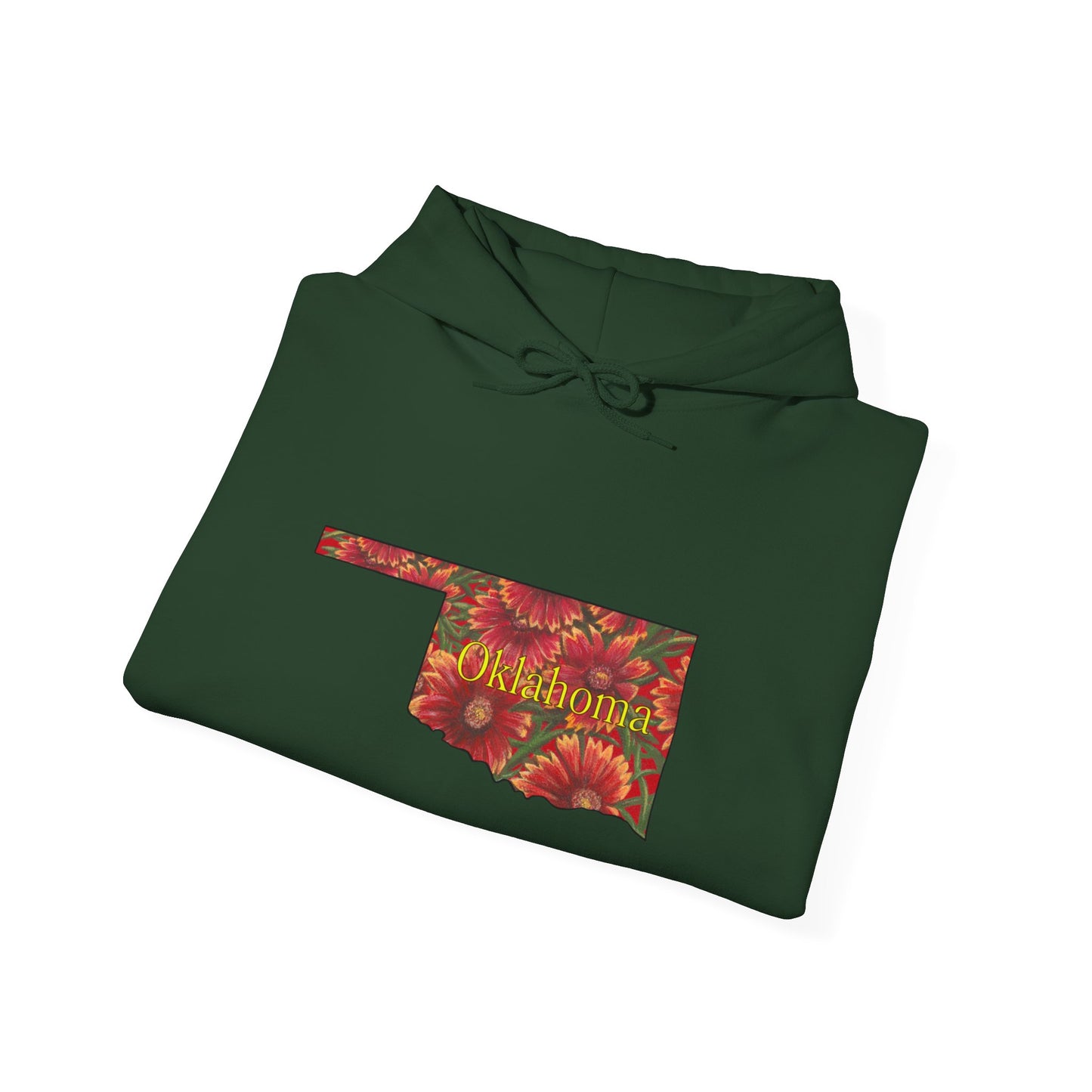 Unisex Heavy Blend™ Hooded Sweatshirt, Oklahoma, Indian Blanket, Oklahoma State Wildflowers