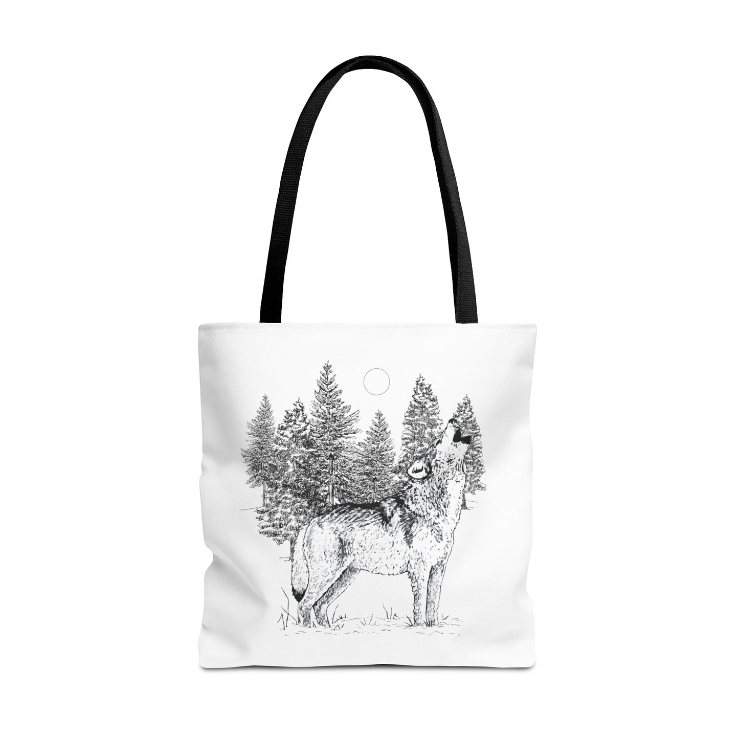 Howling Wolf Tote Bag , Travel tote, Powwow bag, Native American design