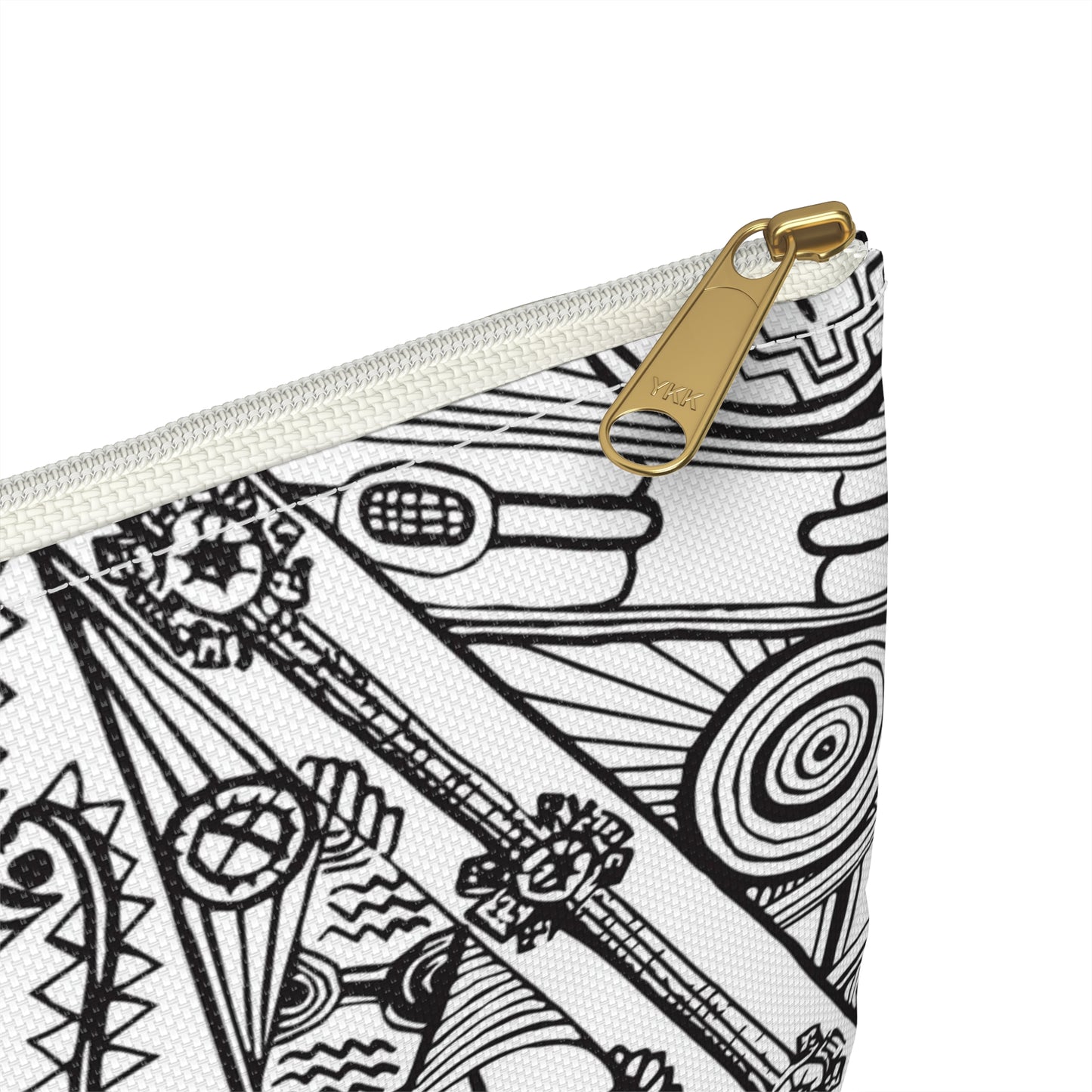Black and White Tribal Motif Accessory Pouch