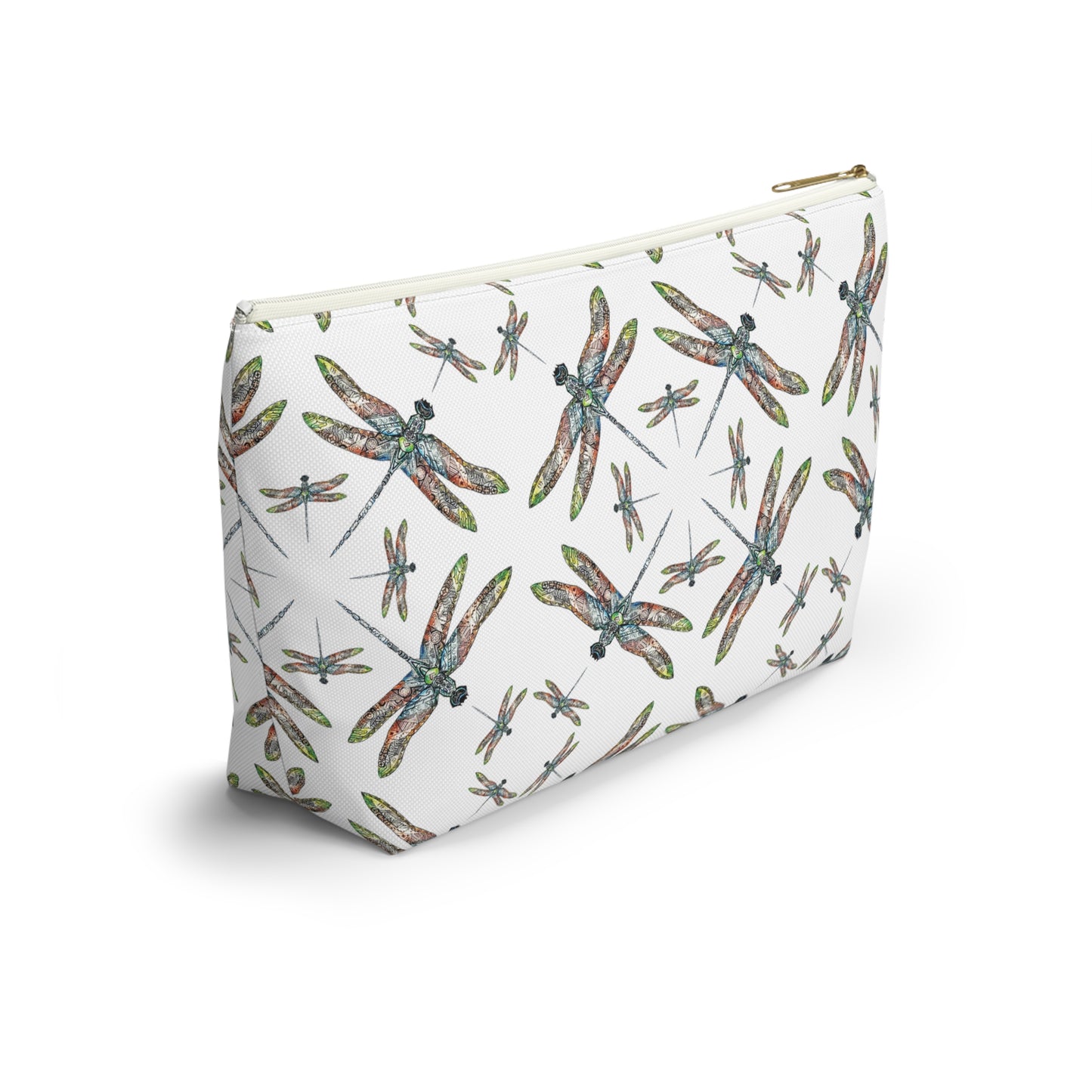 Accessory Pouch w T-bottom, Dragonfly, Native American Design
