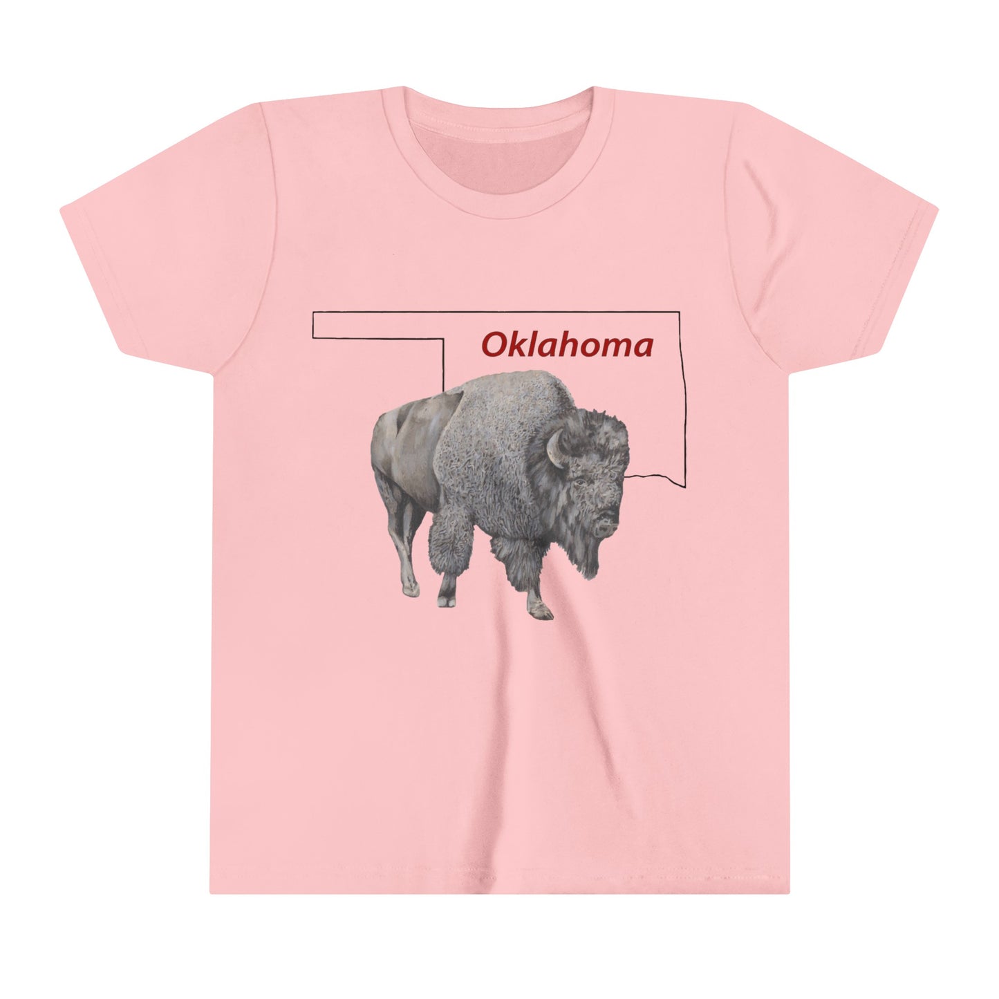 Oklahoma Bison, Youth Short Sleeve Tee, Buffalo, Native Design