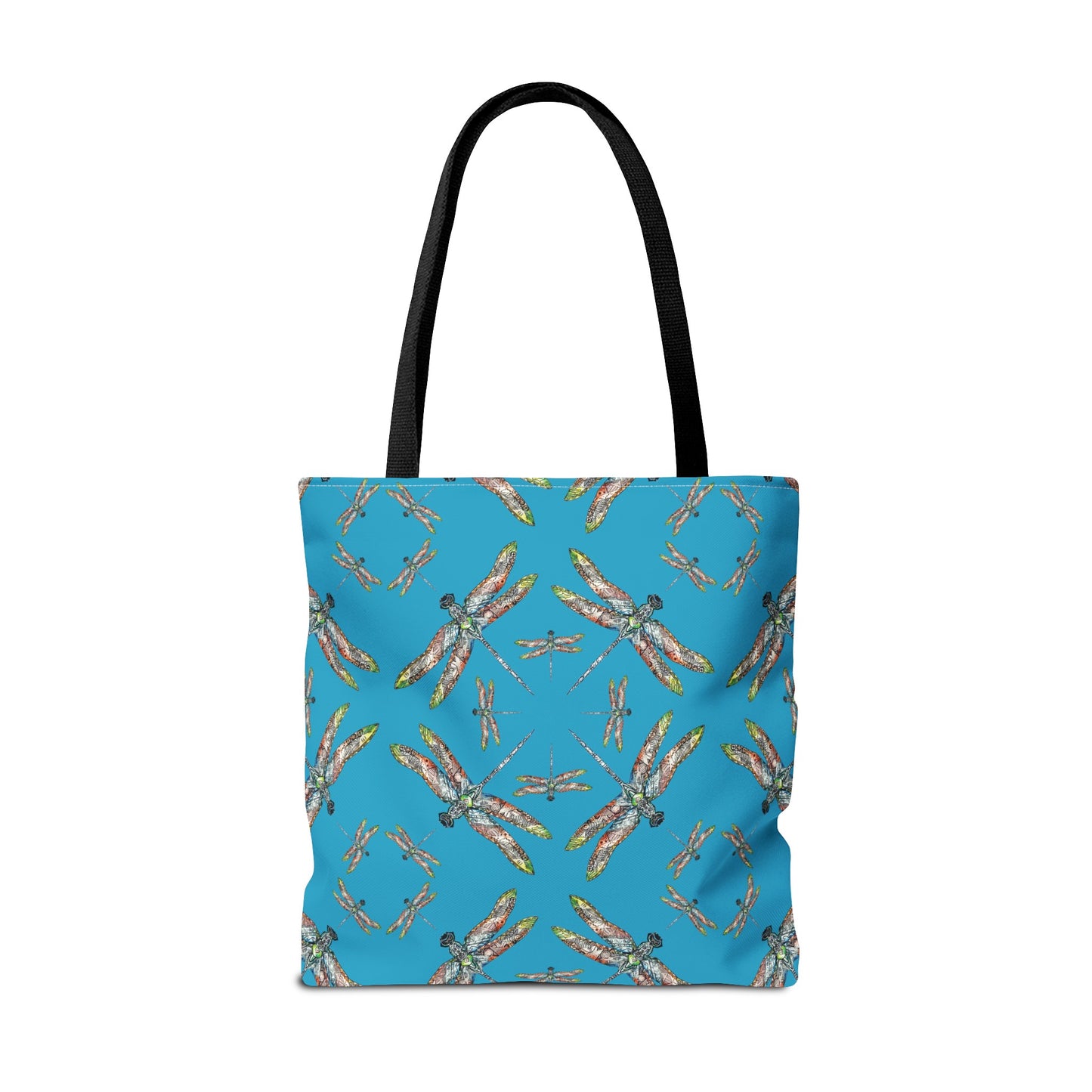 Dragonfly Tote Bag, Turquoise color, Shoulder bag, Powwow tote, Carry all