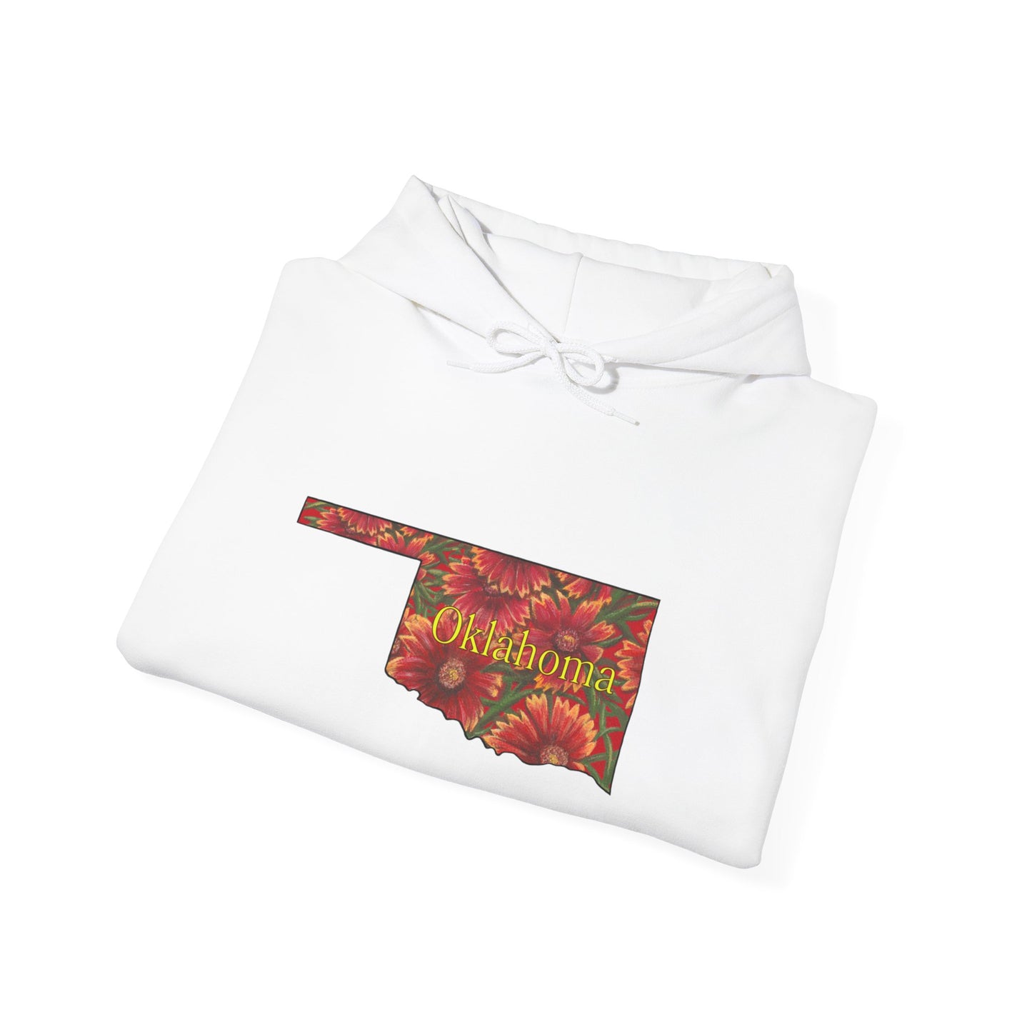 Unisex Heavy Blend™ Hooded Sweatshirt, Oklahoma, Indian Blanket, Oklahoma State Wildflowers