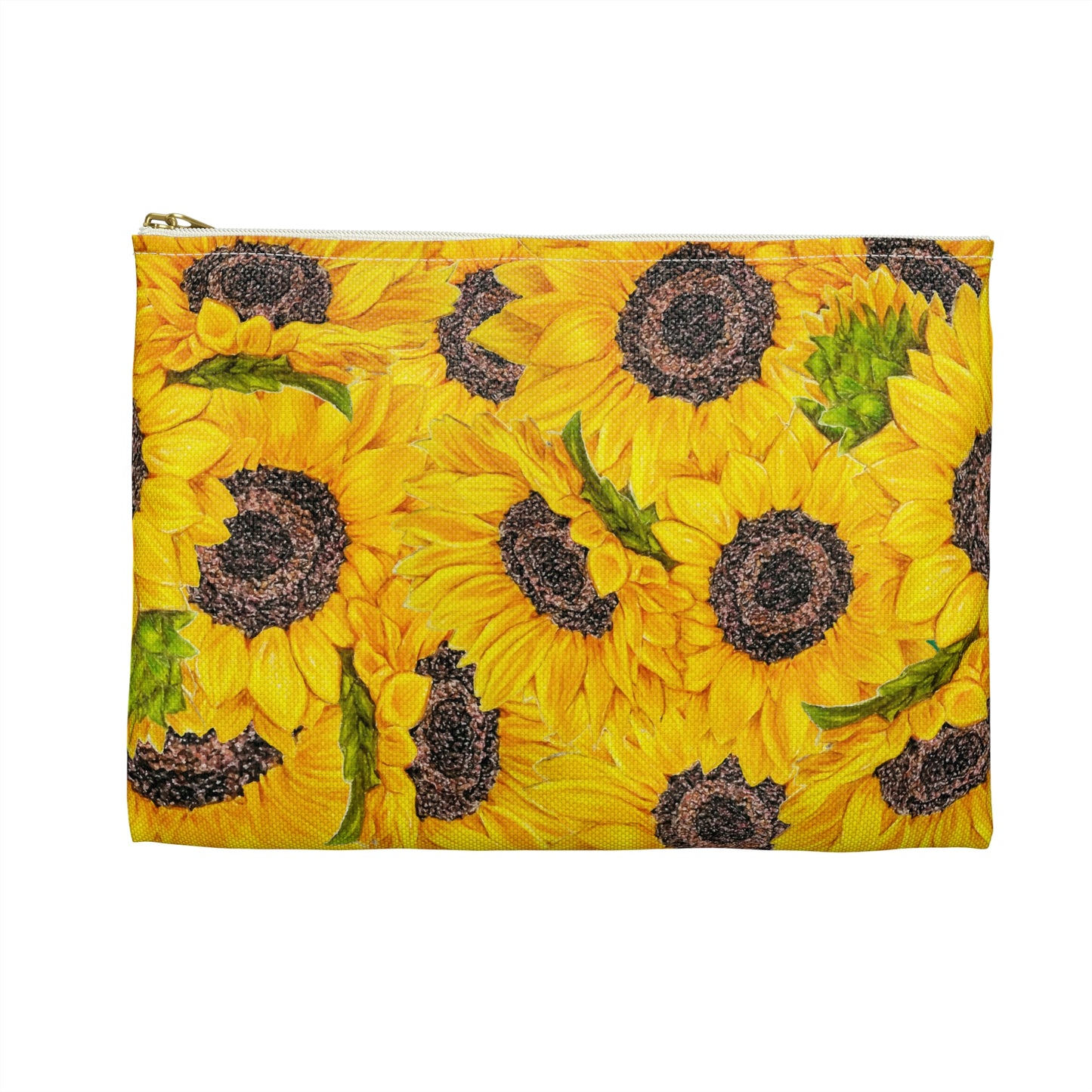 Accessory Pouch, Sunflower Theme, Oklahoma Wildflower, Yellow Floral, Sunflower Art