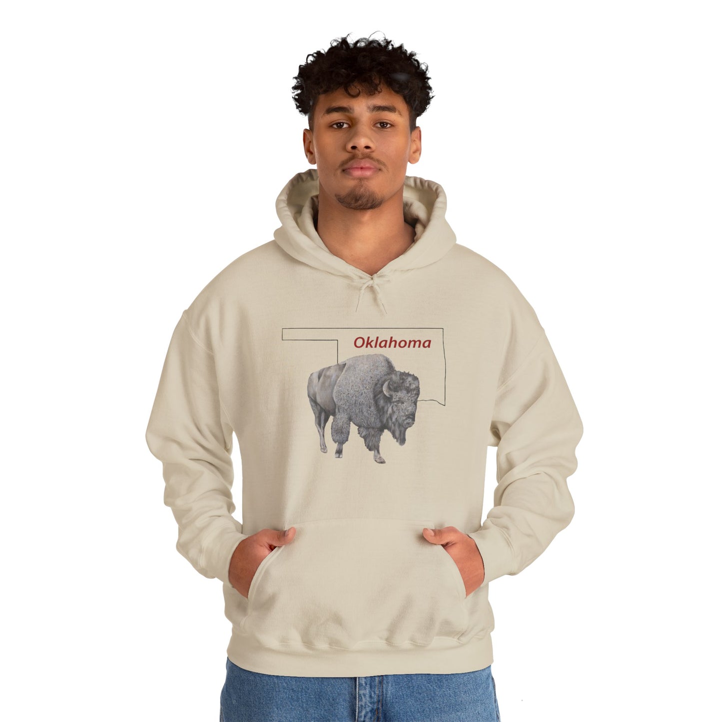 Unisex Heavy Blend™ Hooded Sweatshirt, Oklahoma, Bison