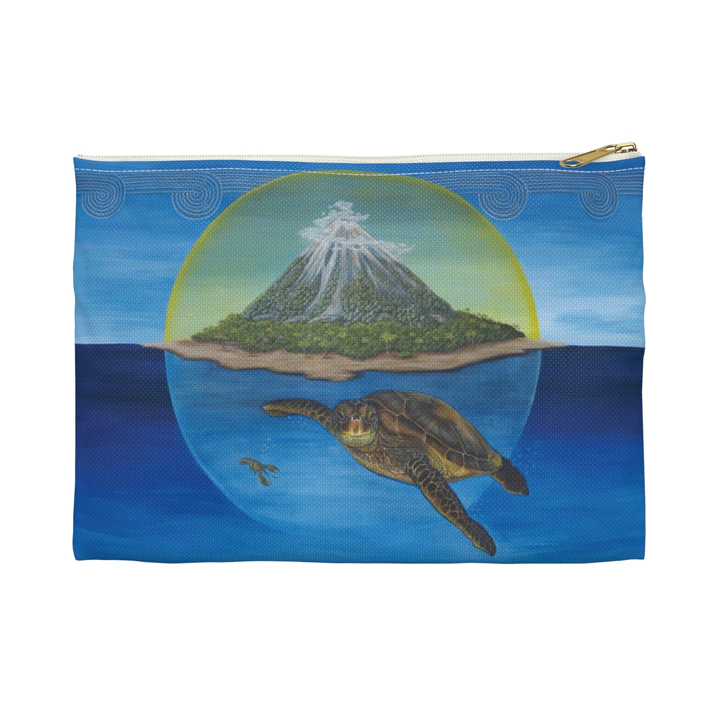 Accessory Pouch, Sea Turtle, Tropical Island, Ocean Scene, Cherokee Origins
