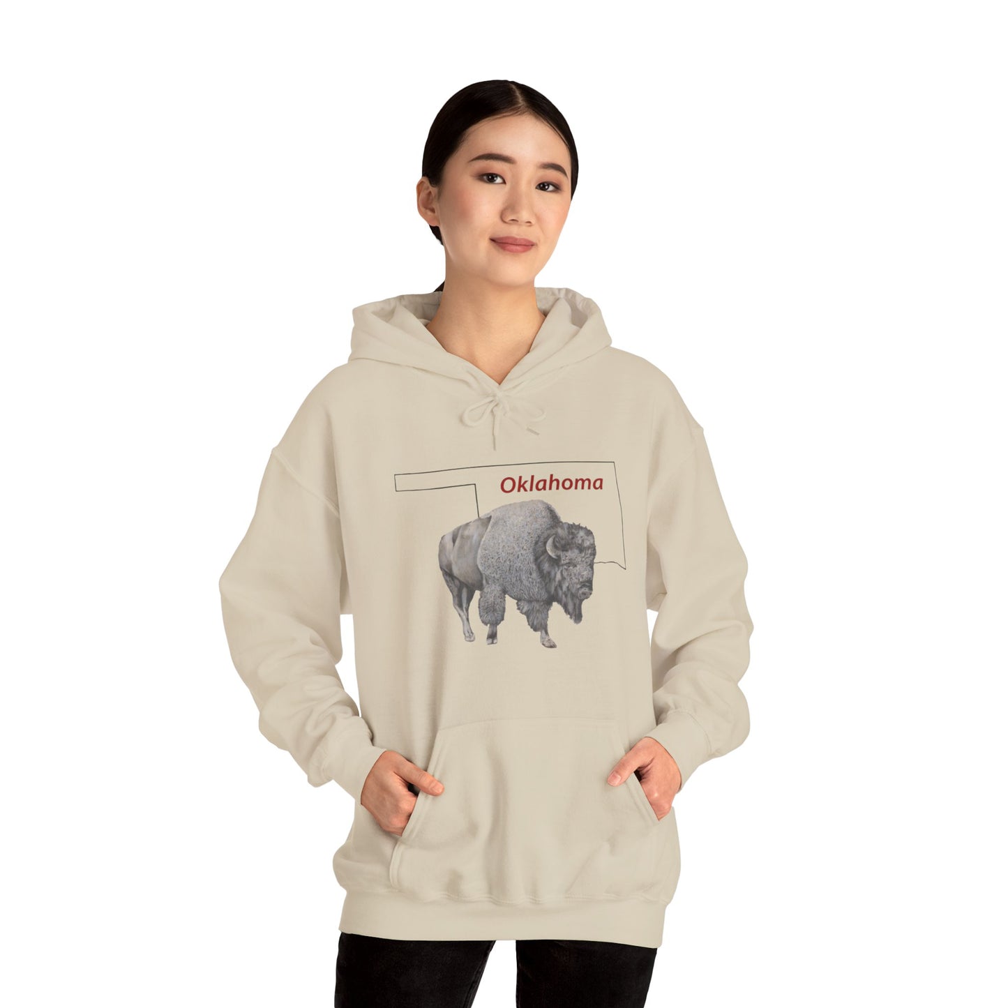 Unisex Heavy Blend™ Hooded Sweatshirt, Oklahoma, Bison
