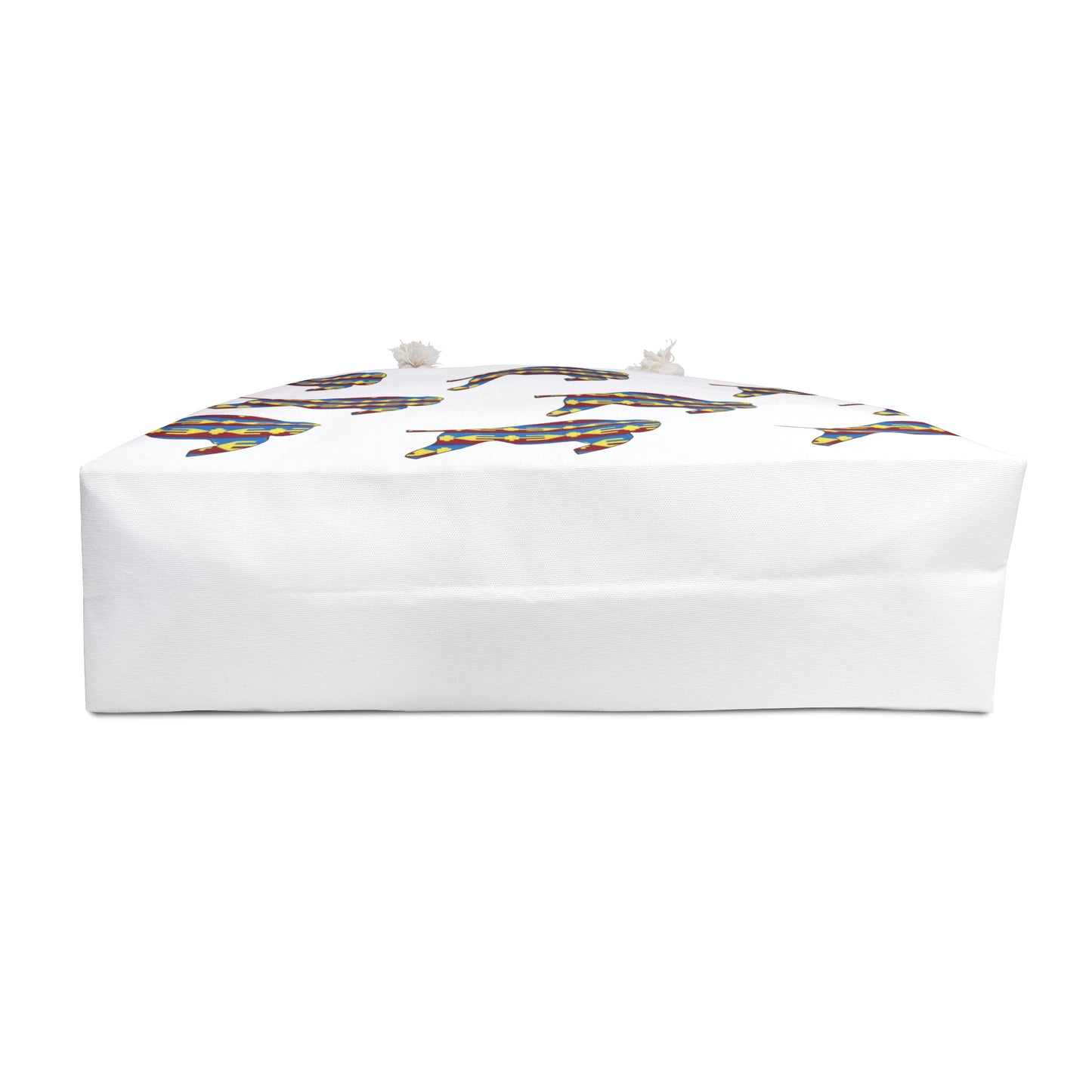 Weekender Bag, White, Osage Design, Bison, Buffalo, Native American, PowWow Tote