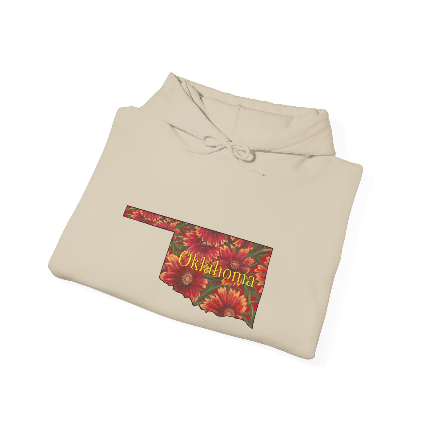 Unisex Heavy Blend™ Hooded Sweatshirt, Oklahoma, Indian Blanket, Oklahoma State Wildflowers