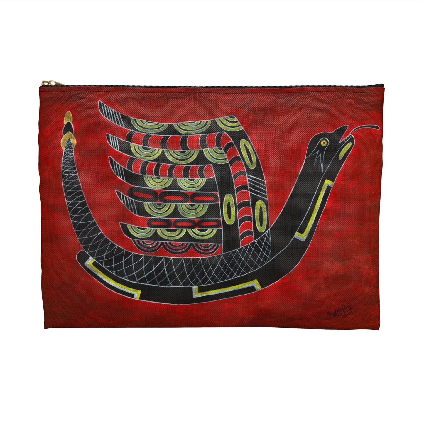 Accessory Pouch, Bird Serpent, SouthEast Mound Symbol, Ancient Tribal Motif