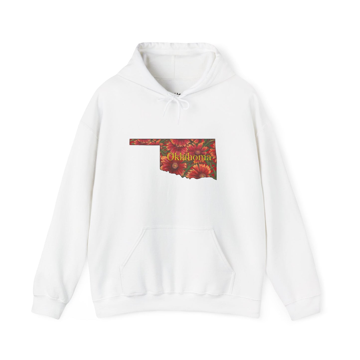 Unisex Heavy Blend™ Hooded Sweatshirt, Oklahoma, Indian Blanket, Oklahoma State Wildflowers