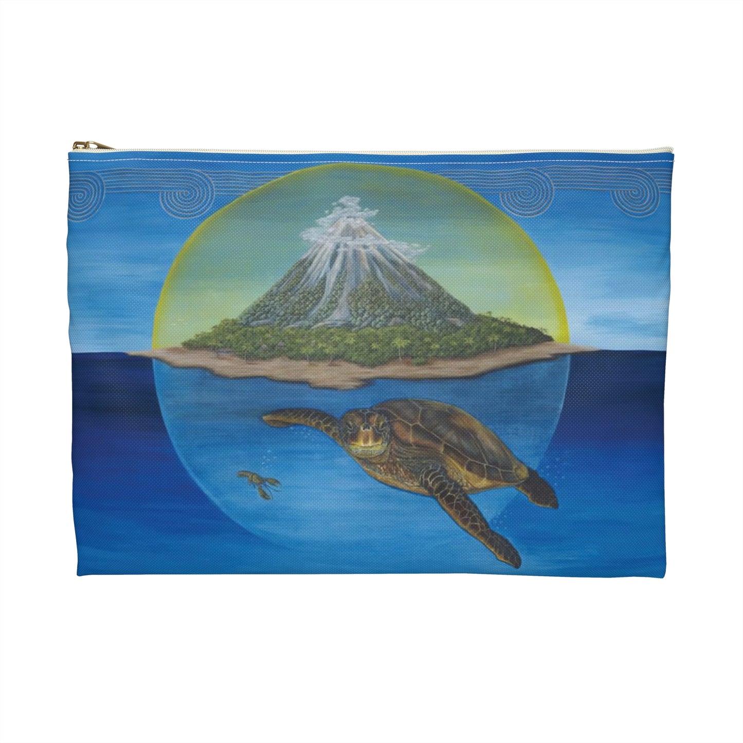 Accessory Pouch, Sea Turtle, Tropical Island, Ocean Scene, Cherokee Origins