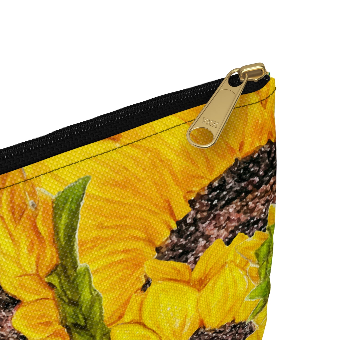 Accessory Pouch, Sunflower Theme, Oklahoma Wildflower, Yellow Floral, Sunflower Art