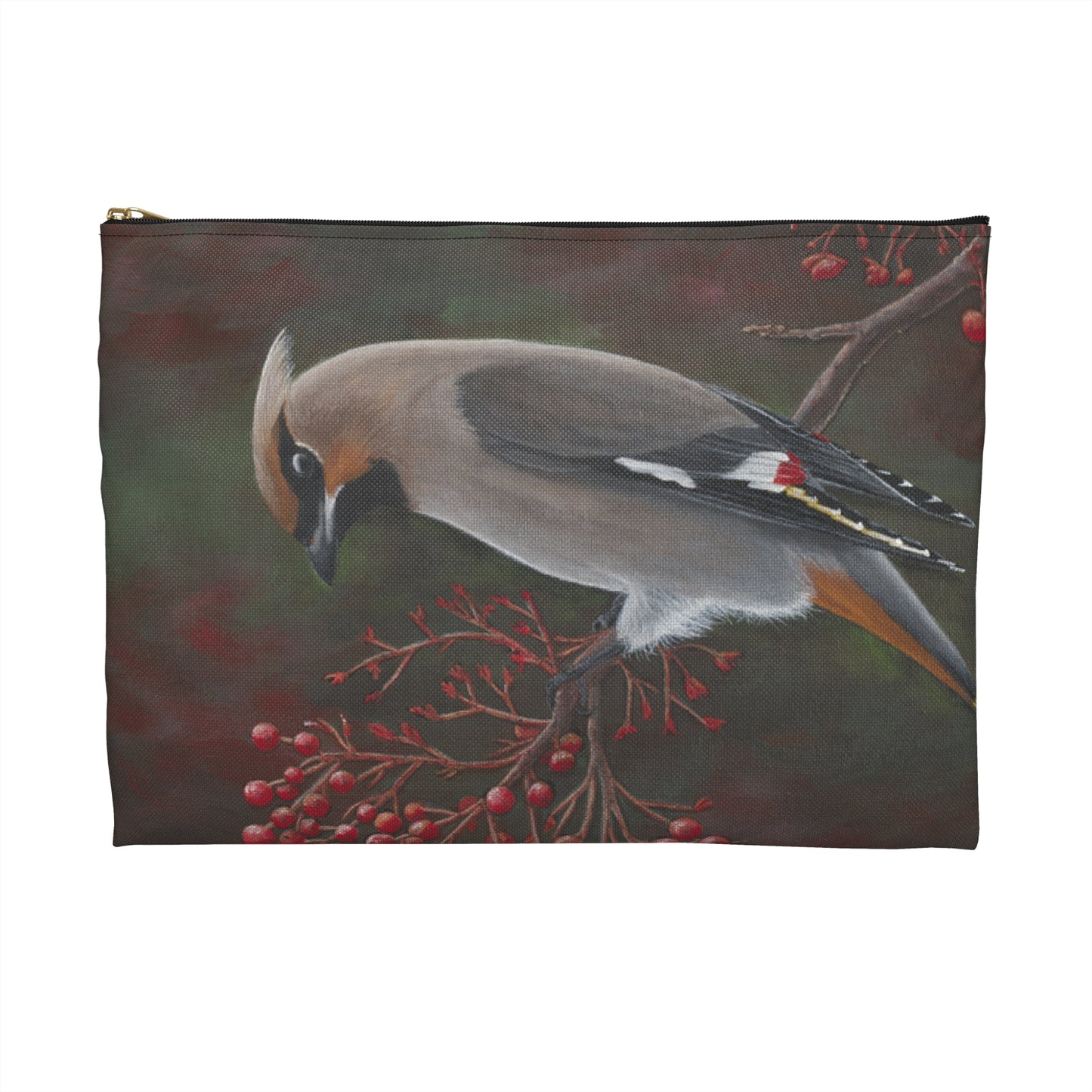 Accessory Pouch, Cedar Waxwing, Wild Bird, Song Bird, Travel Bag