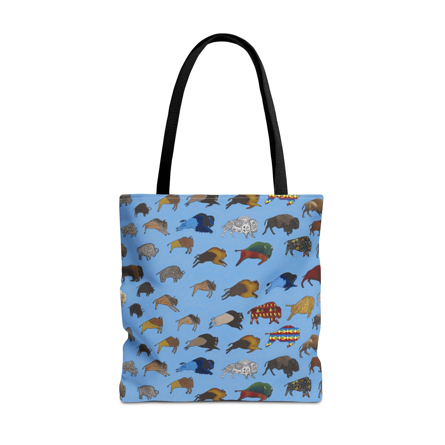 Tote Bag, Blue, Bison Transition, Buffalo, Native American