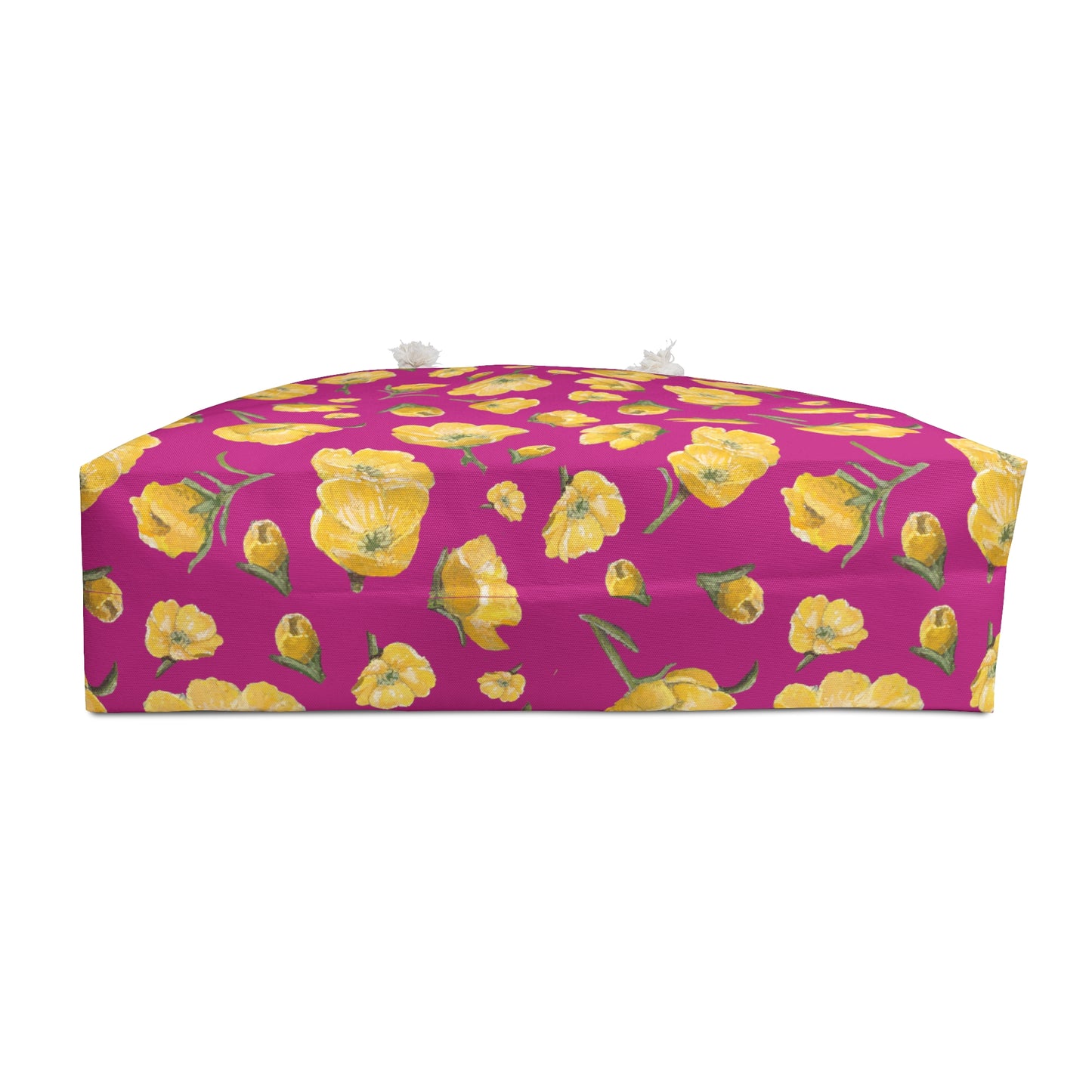 Weekender Bag, Buttercups, Hot Pink Background, Oklahoma Wildflower, Yellow Floral