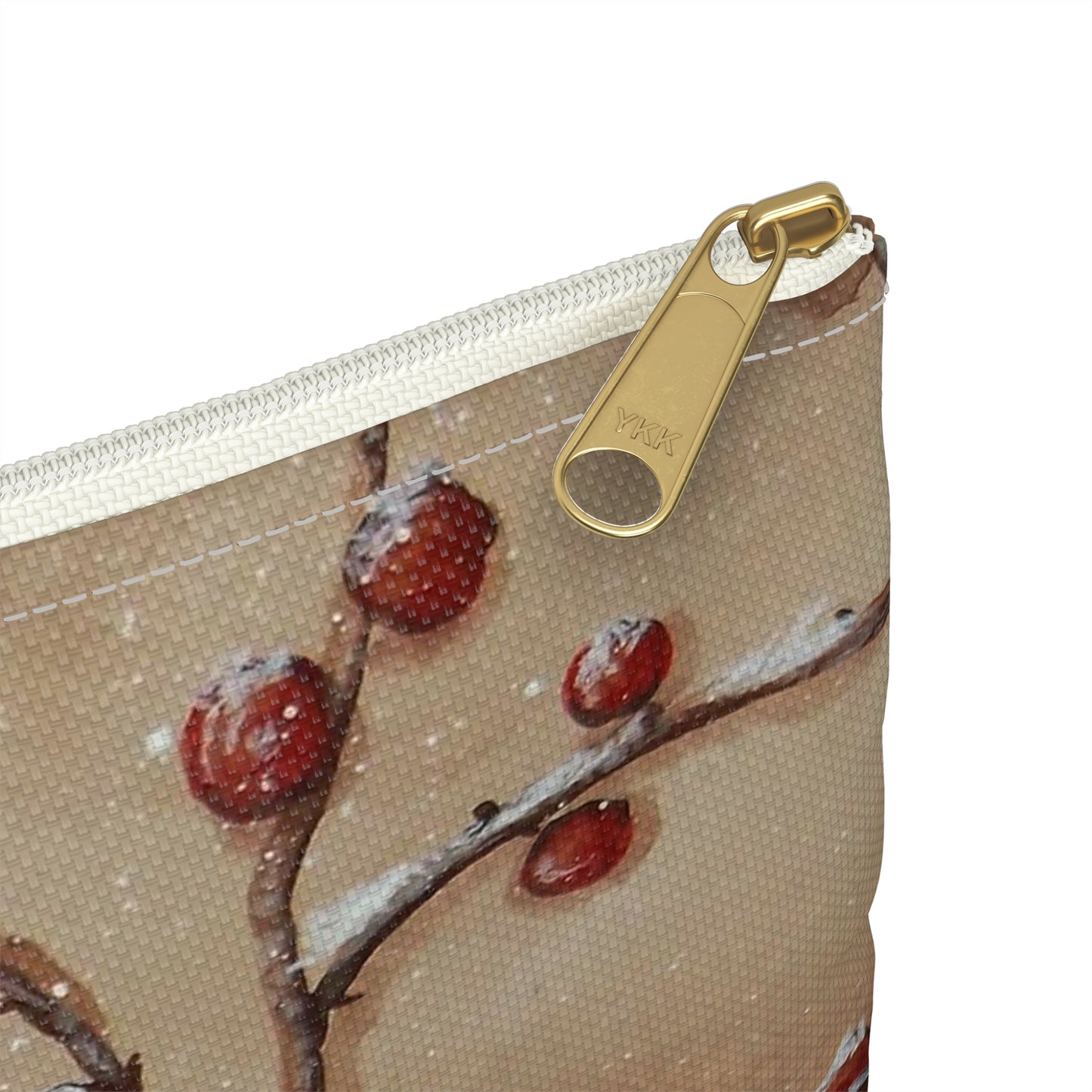 Accessory Pouch, Chickadee, Winter Berries, Wild Bird, Song Bird