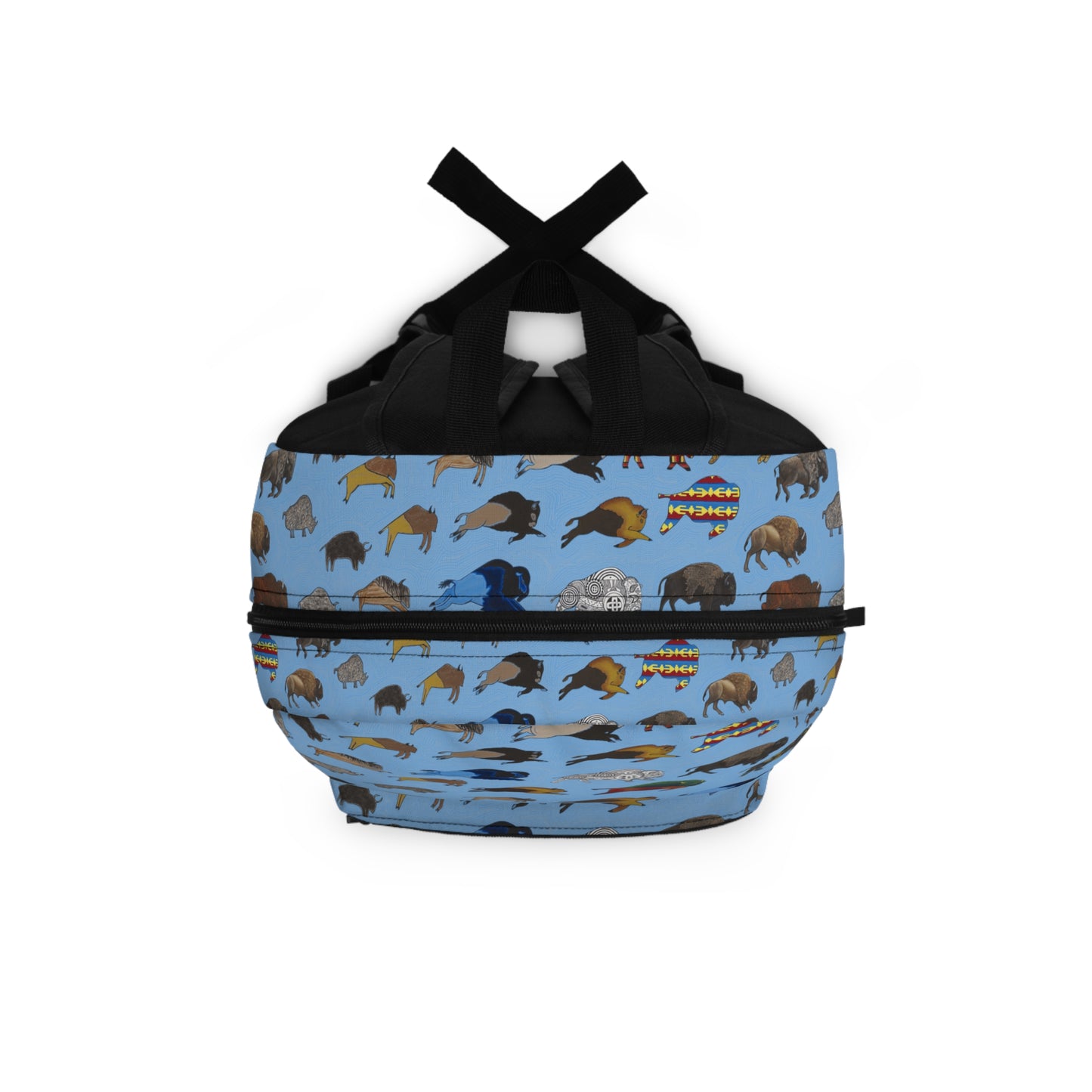 Backpack, Blue, Bison Transition, Buffalo, Native American, Back to School, Camping, Hiking, Travel