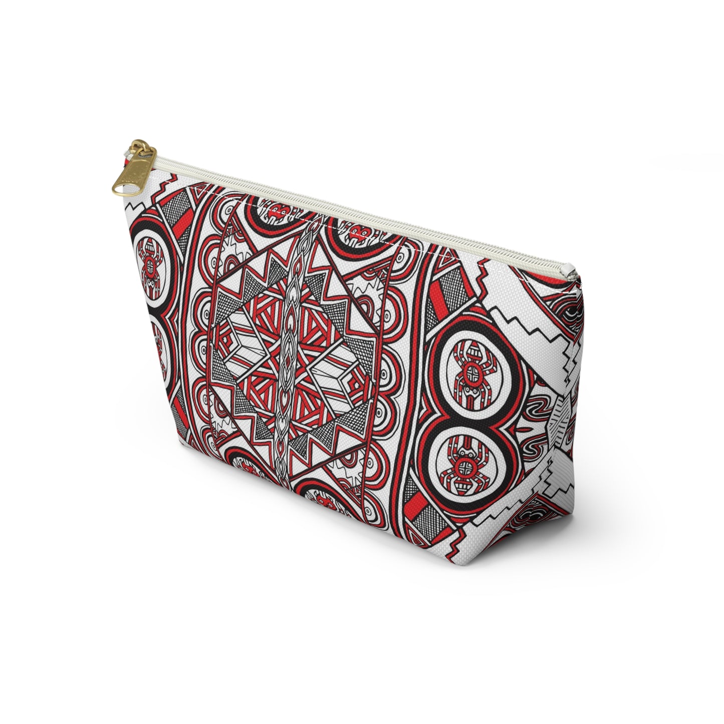 Accessory Pouch w T-bottom, SouthEast Spider Motif, Grandmother Spider, Native Design, Ancient Tribal Mound Symbols