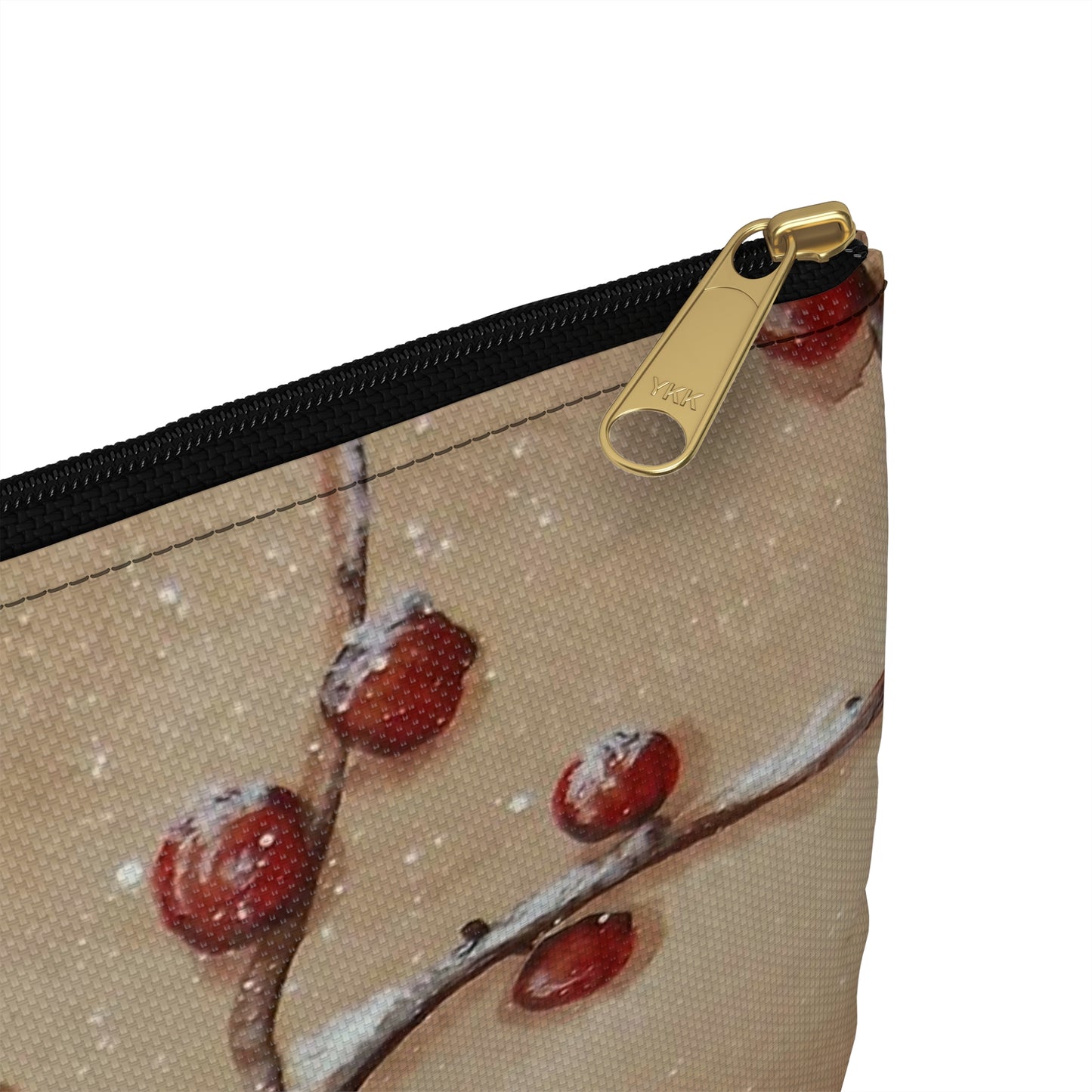Accessory Pouch, Chickadee, Winter Berries, Wild Bird, Song Bird