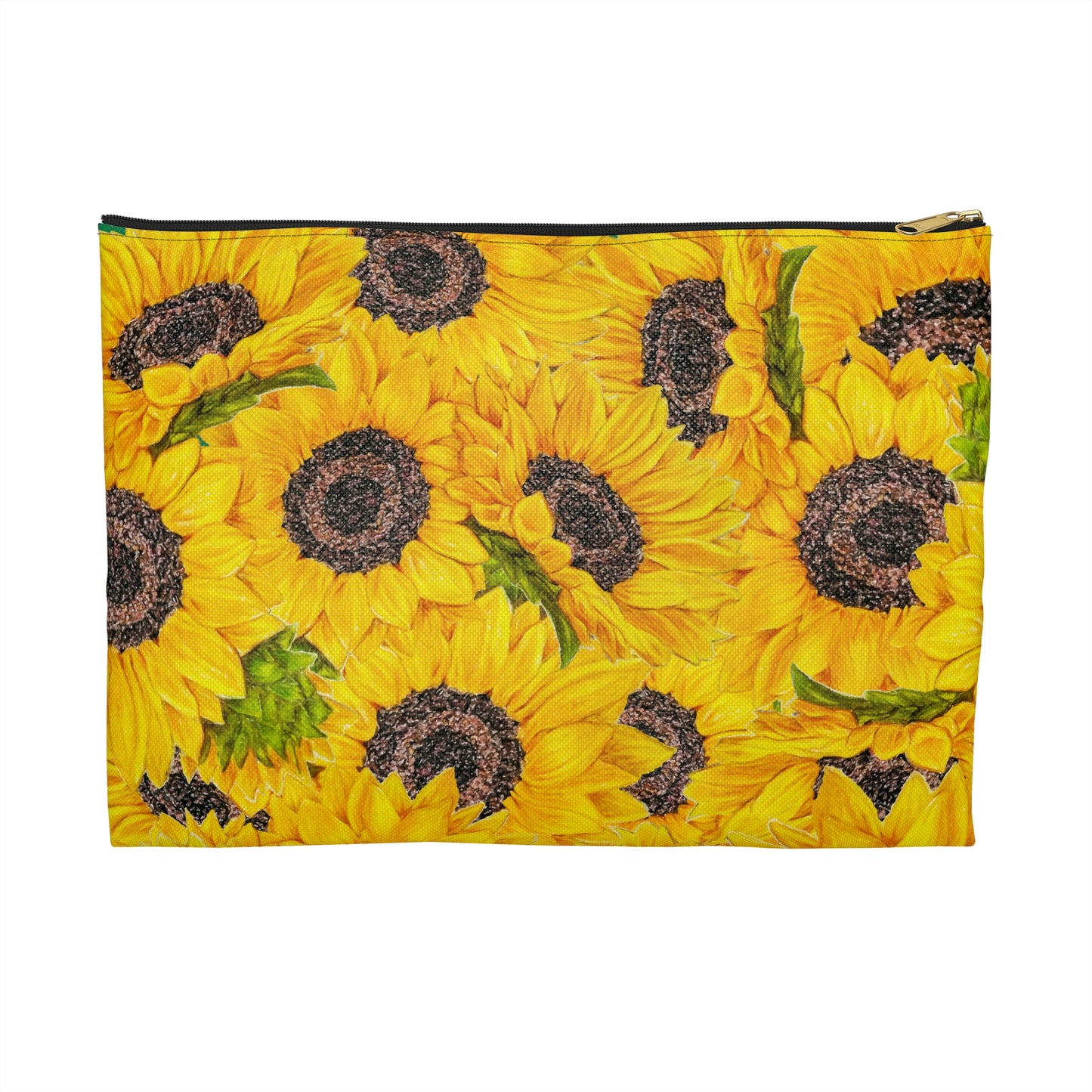 Accessory Pouch, Sunflower Theme, Oklahoma Wildflower, Yellow Floral, Sunflower Art
