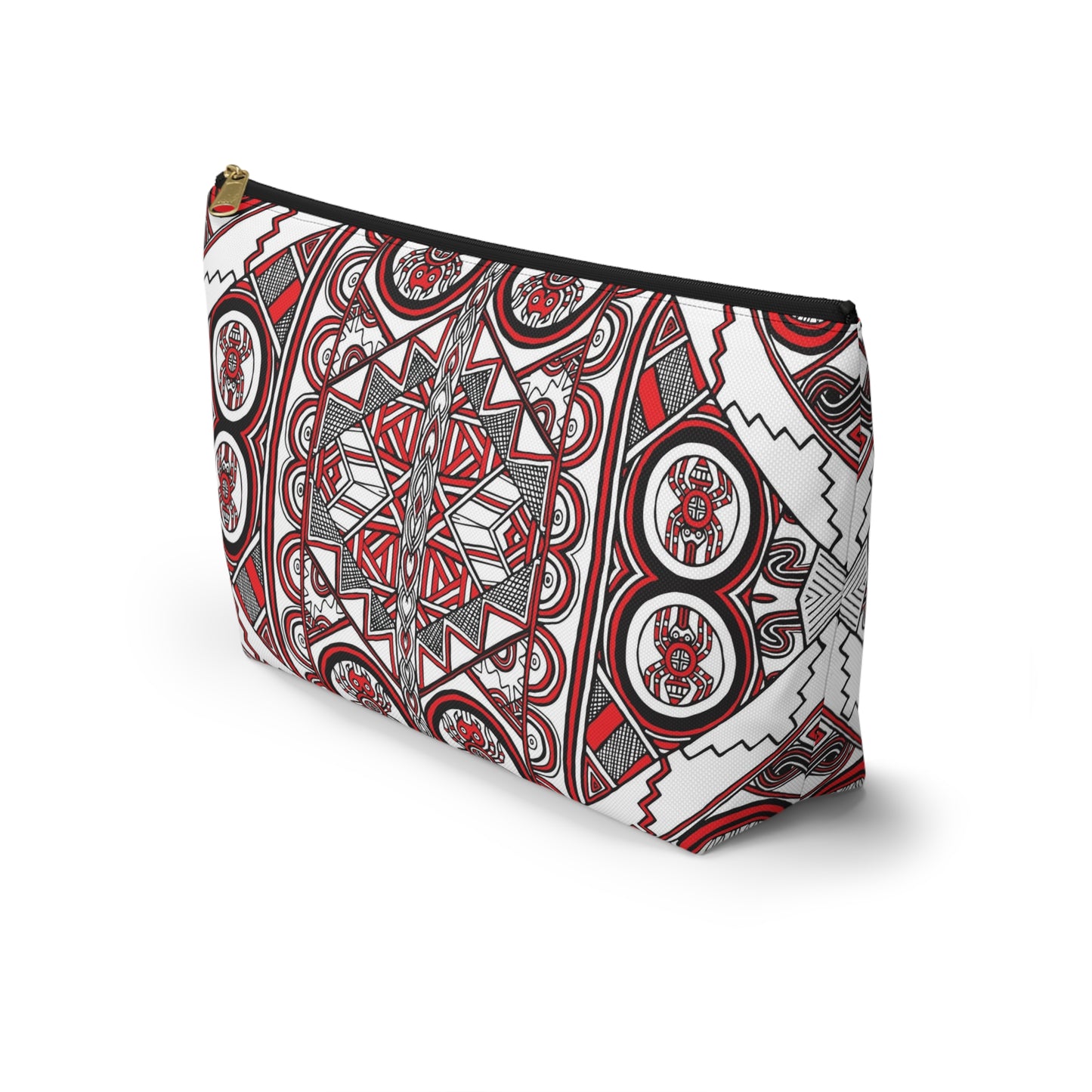 Accessory Pouch w T-bottom, SouthEast Spider Motif, Grandmother Spider, Native Design, Ancient Tribal Mound Symbols