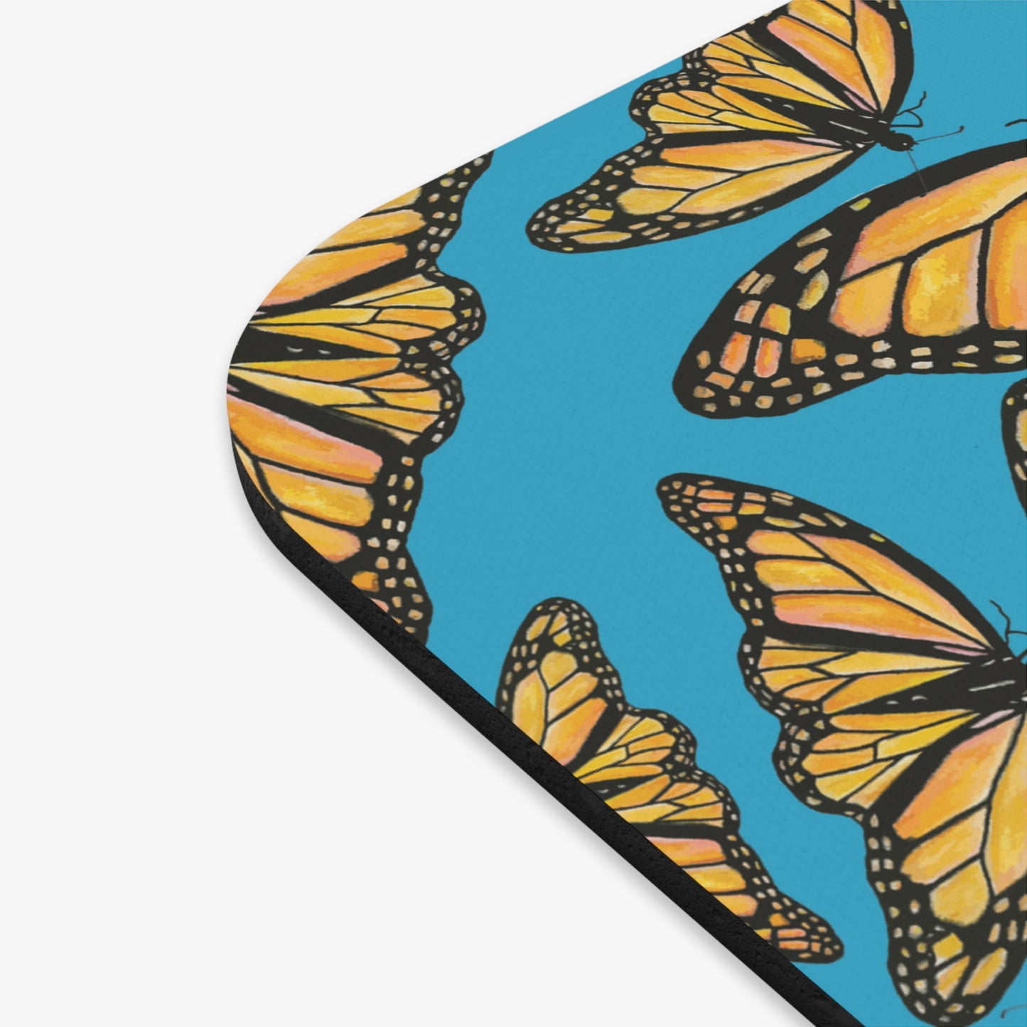 Mouse Pad ,Turquoise Background, Monarch, Butterfly, Kamama