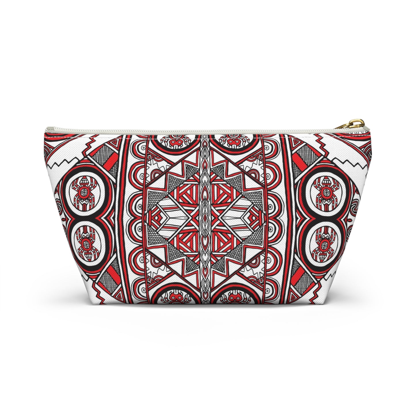Accessory Pouch w T-bottom, SouthEast Spider Motif, Grandmother Spider, Native Design, Ancient Tribal Mound Symbols