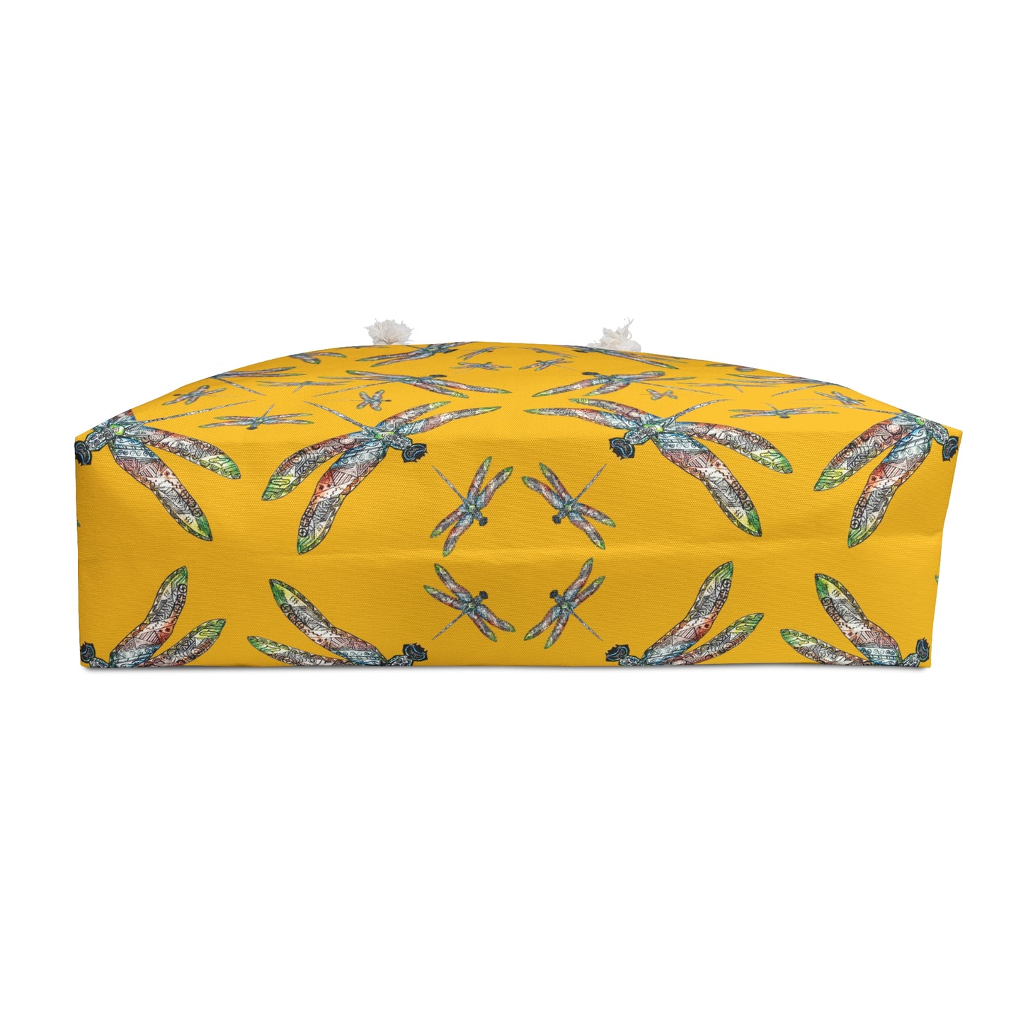 Weekender Bag, Dragonfly design, Native American, Yellow Tote, Beach bag, Powwow bag, Carry all