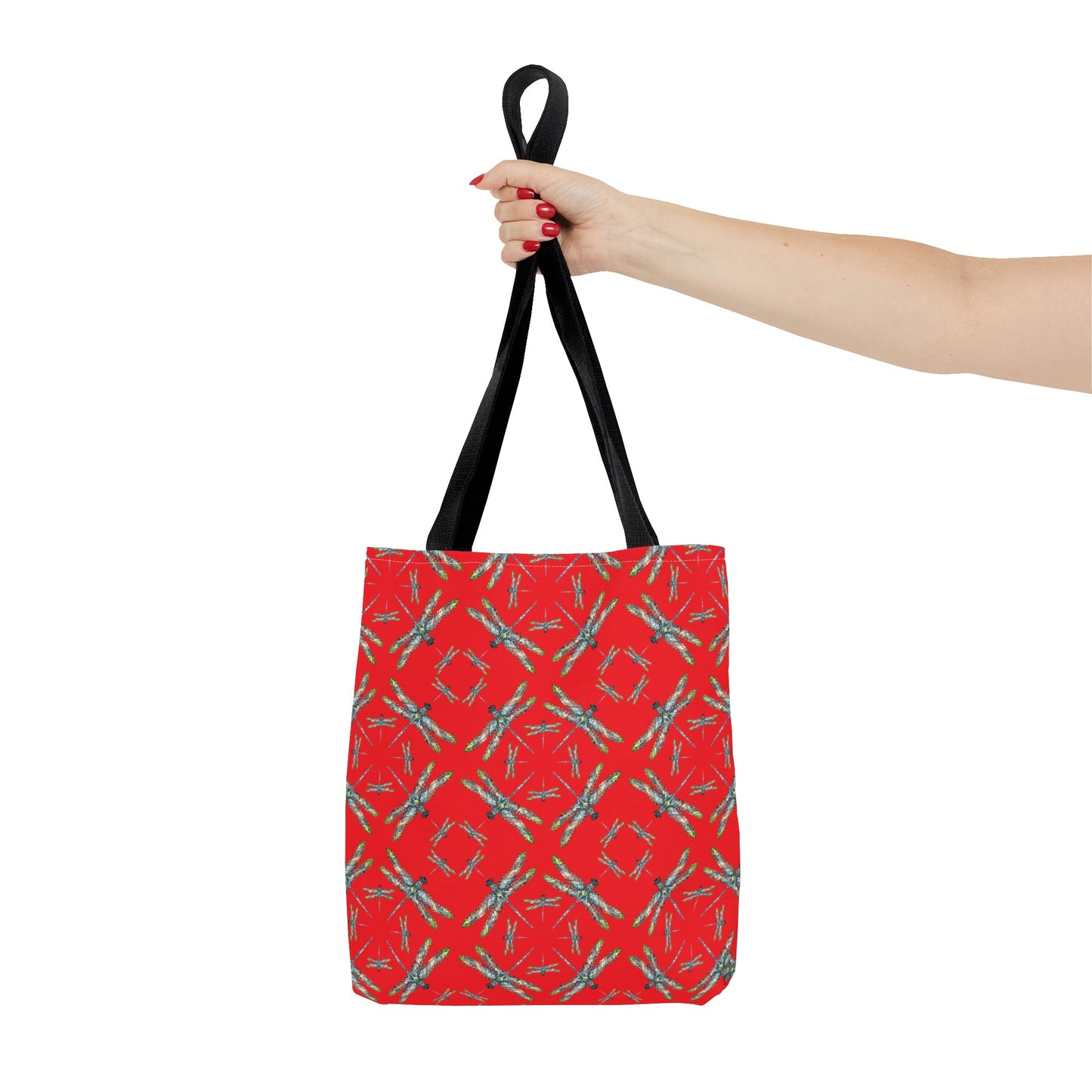 Tote Bag, Dragonfly, Red, Native American Design