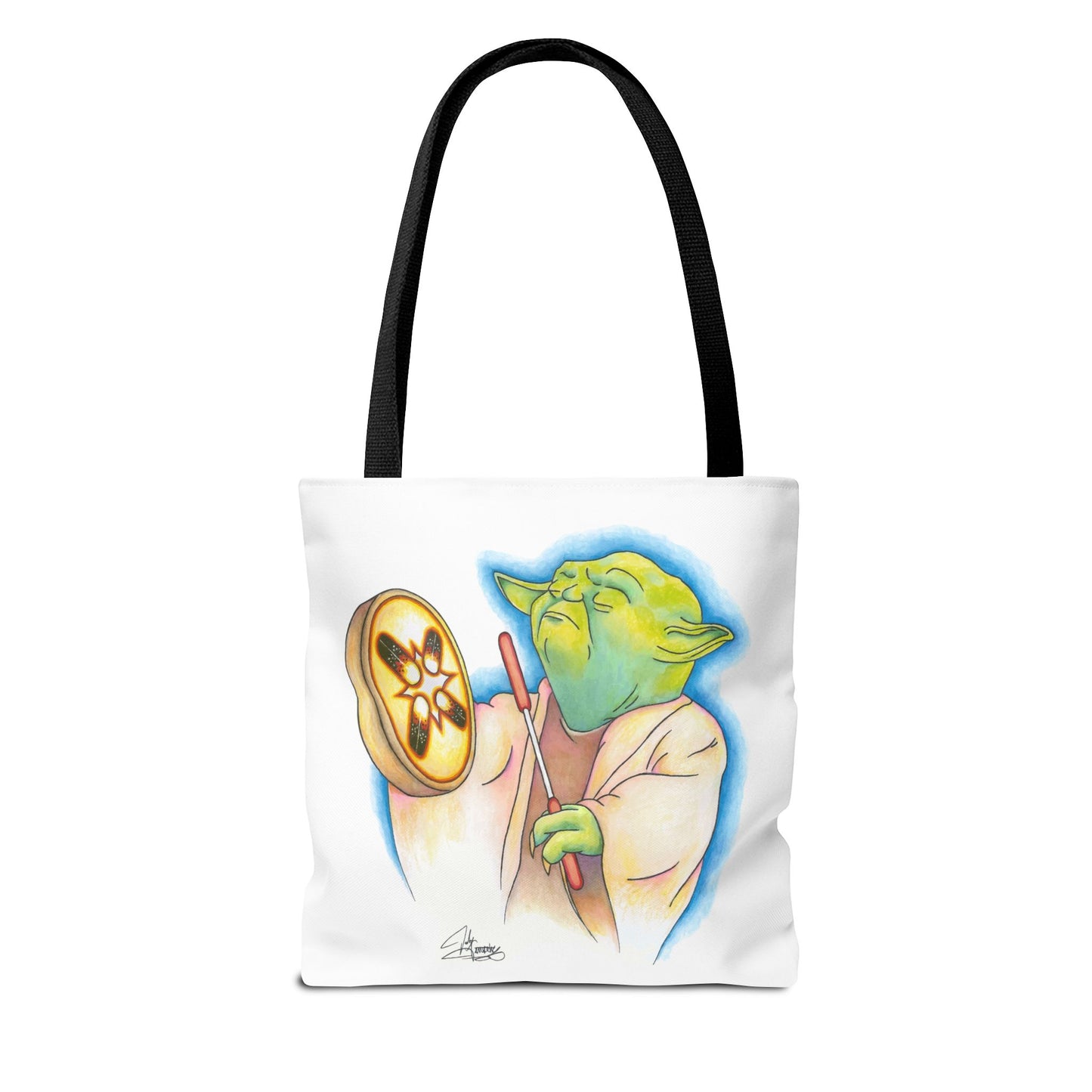 Tote Bag, Alien Playing Native Hand Drum, Native Pop Humor, Native American