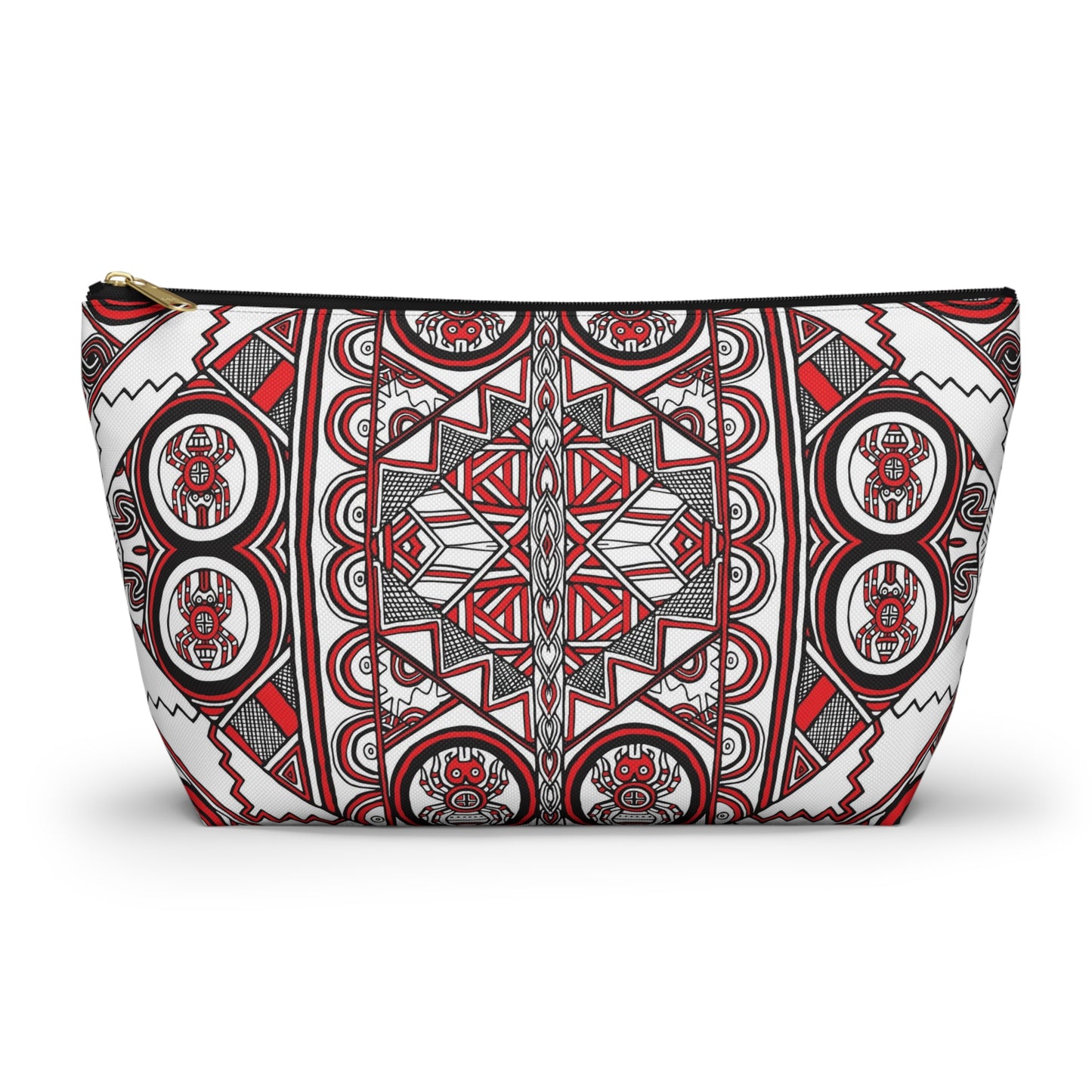Accessory Pouch w T-bottom, SouthEast Spider Motif, Grandmother Spider, Native Design, Ancient Tribal Mound Symbols