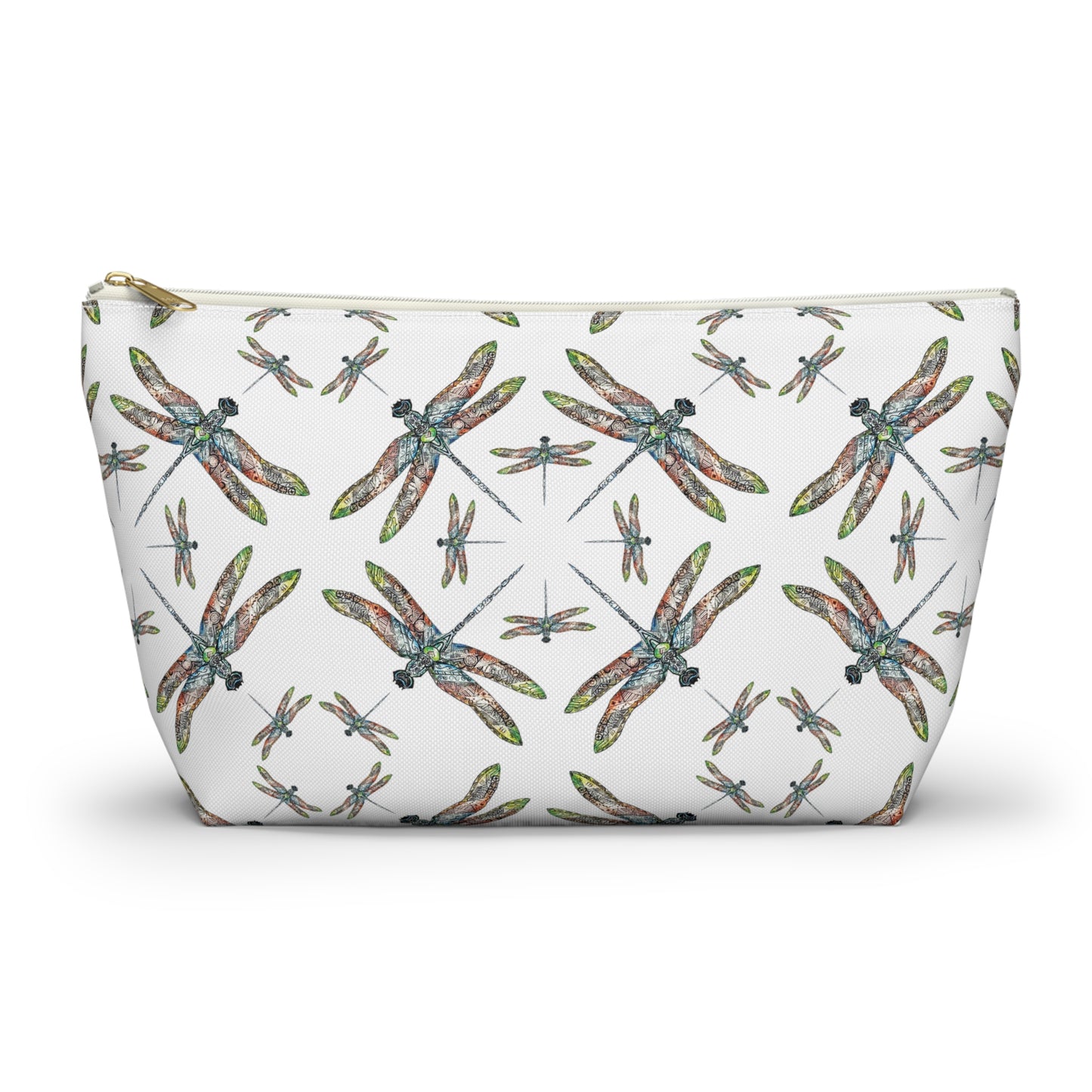 Accessory Pouch w T-bottom, Dragonfly, Native American Design