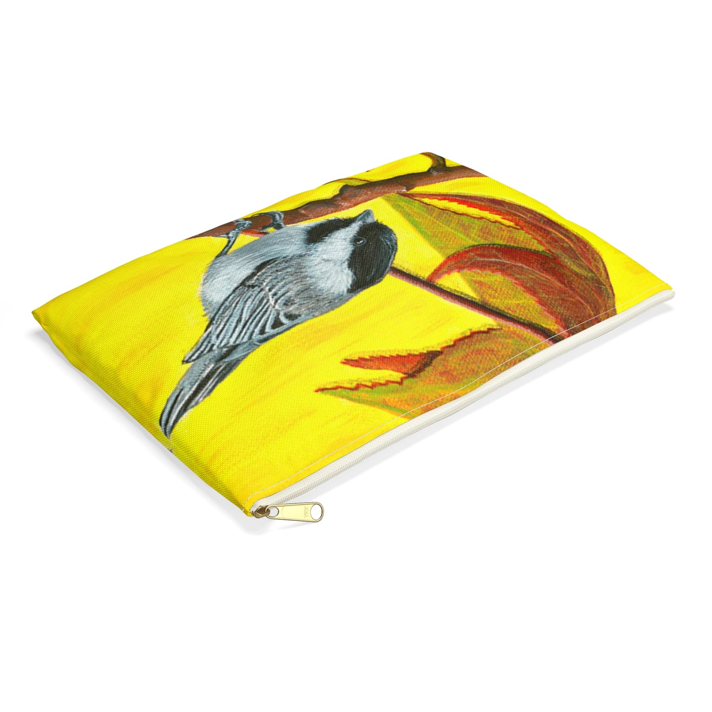 Accessory Pouch, Chickadee, Fall Theme, Yellow