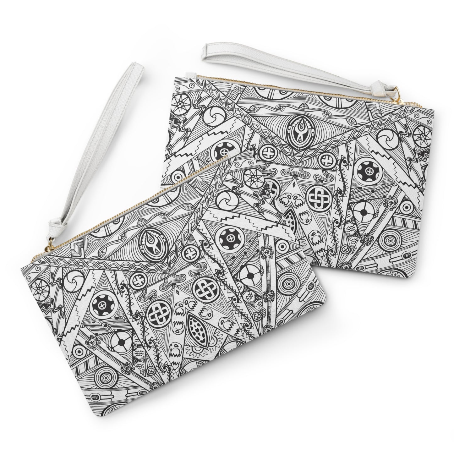 Black and White Tribal Motif Clutch Bag