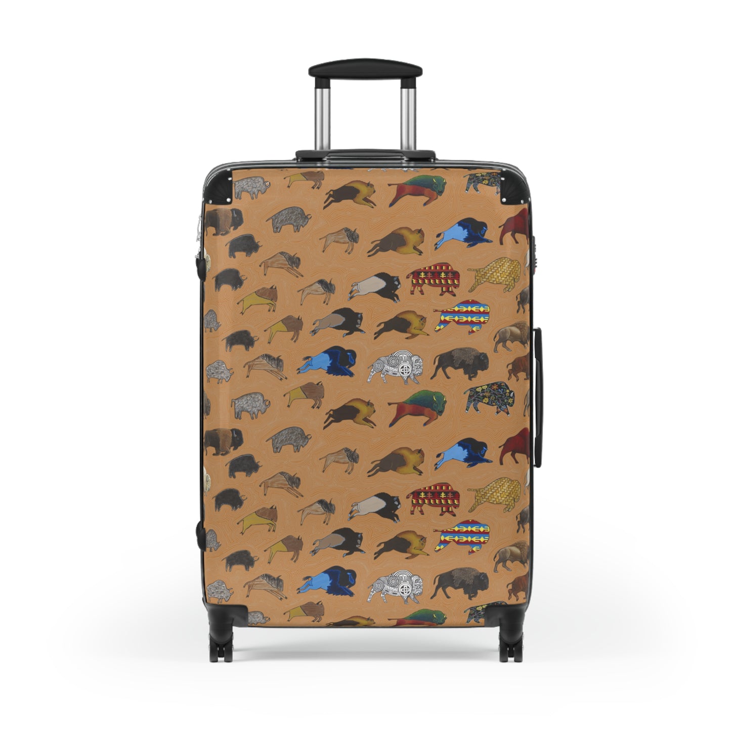 Suitcase, Brown, Bison Transition, Buffalo, Native American, Luggage, Carry On