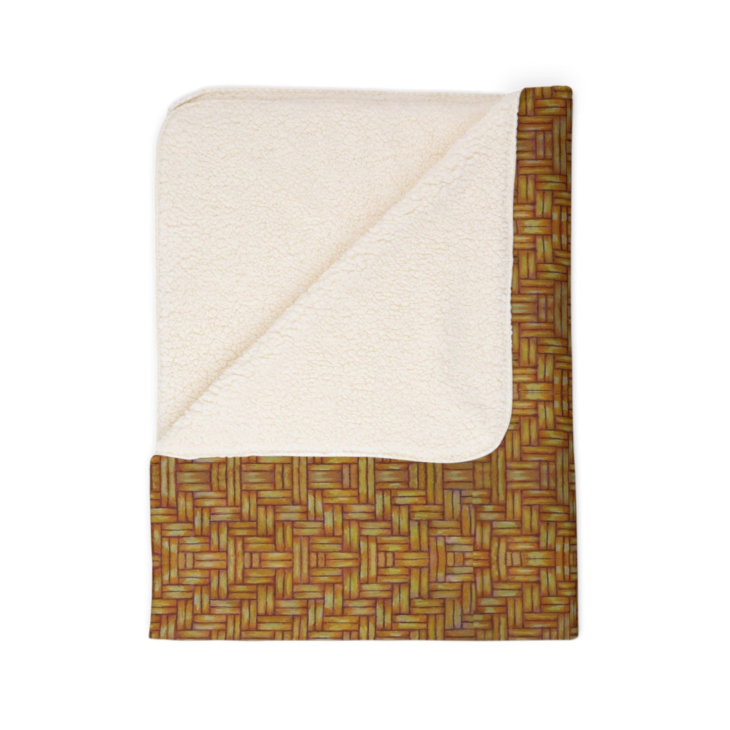 Fleece Sherpa Blanket, SouthEast Native American Basketweave Design