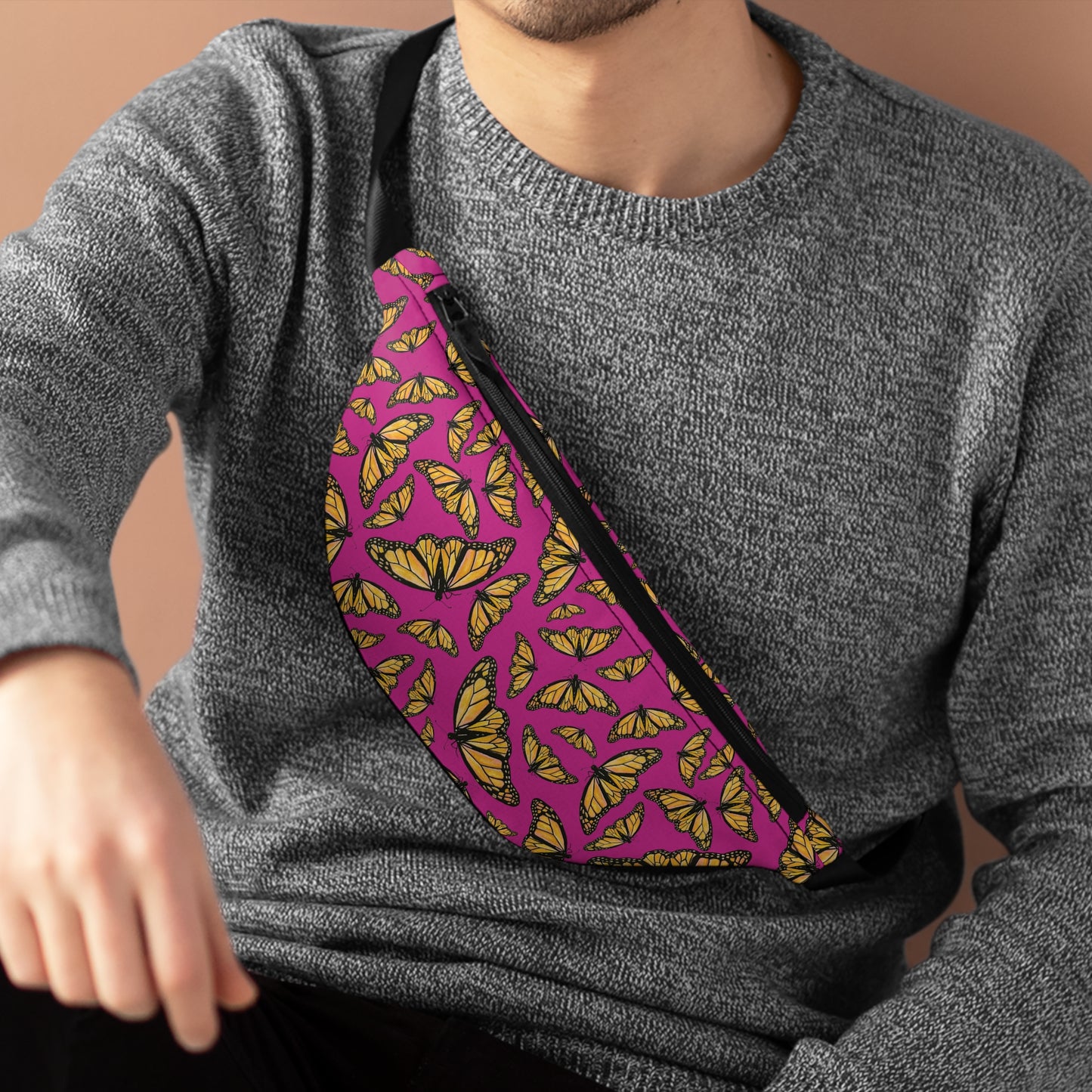 Fanny Pack, Hot Pink, Monarch, Butterfly, Kamama