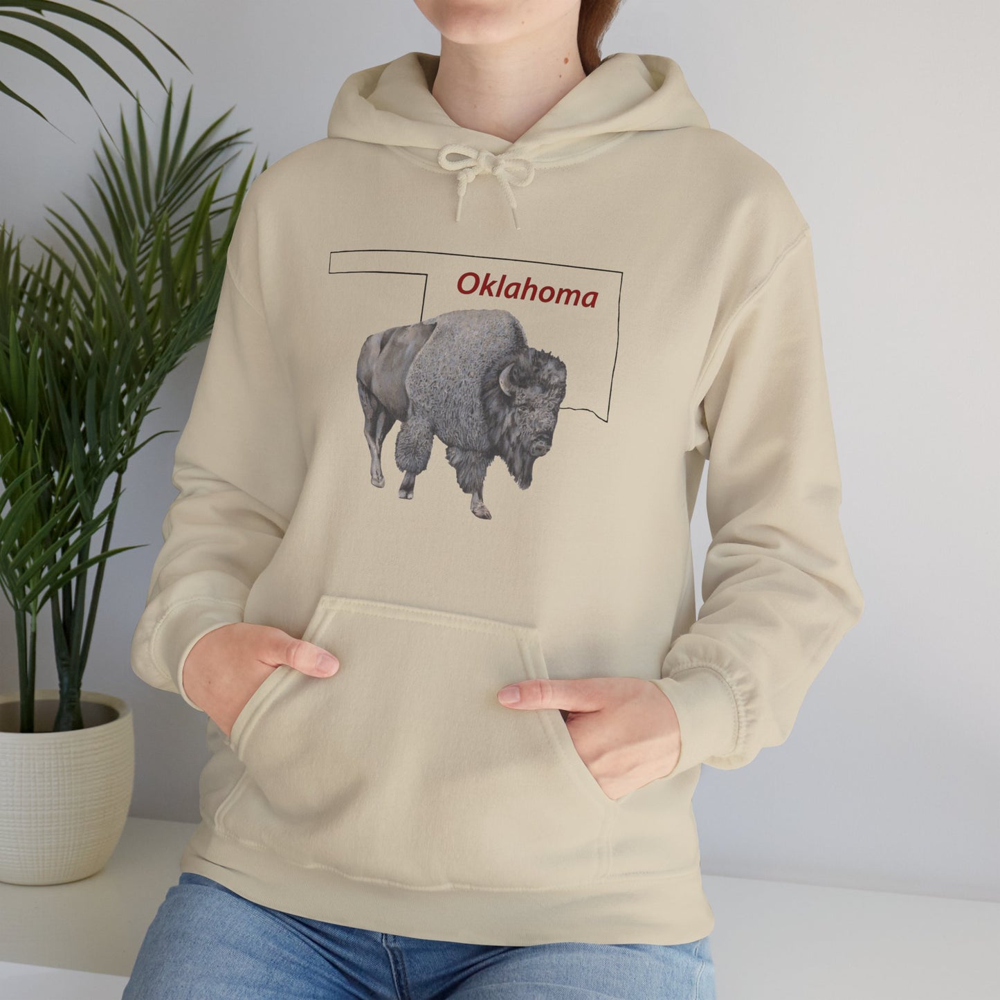 Unisex Heavy Blend™ Hooded Sweatshirt, Oklahoma, Bison