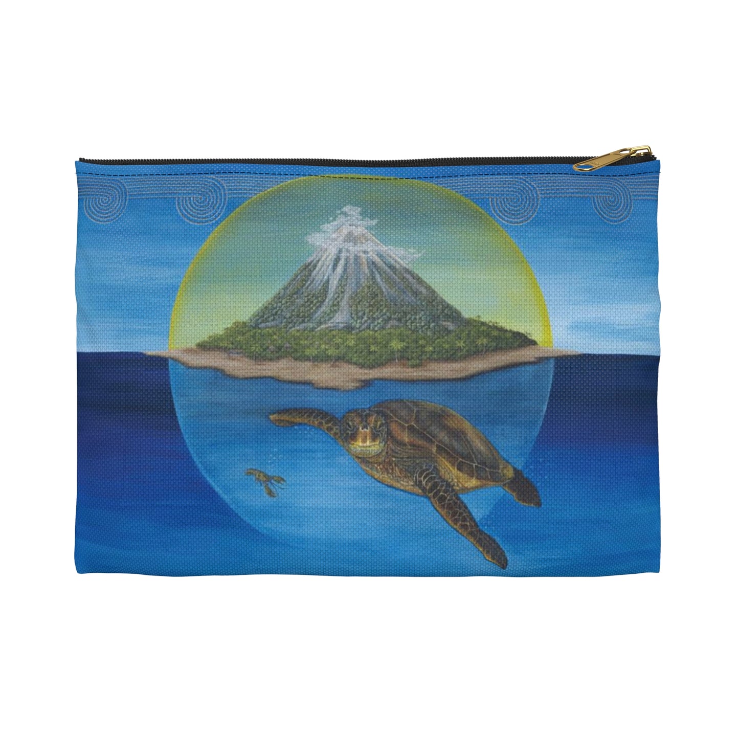 Accessory Pouch, Sea Turtle, Tropical Island, Ocean Scene, Cherokee Origins