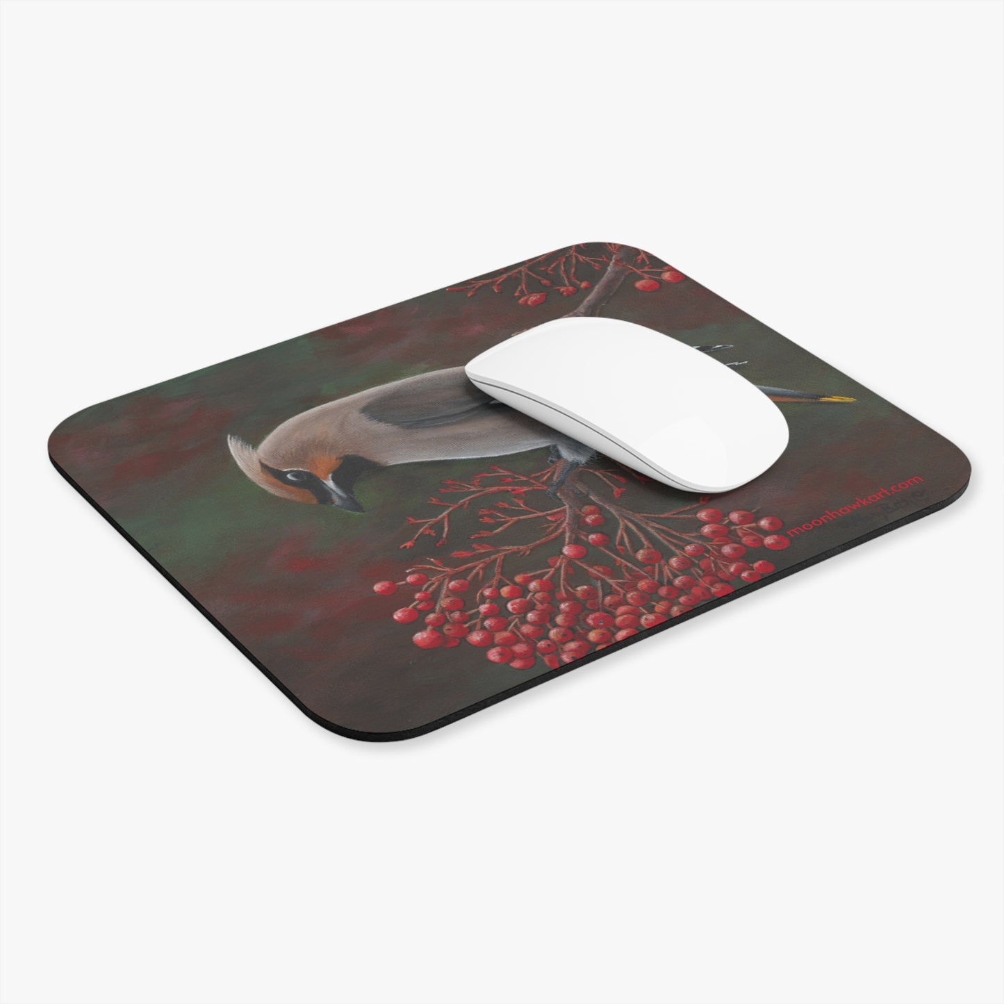 Mouse Pad (Rectangle), Cedar Waxwing, Bird Art, Wild Bird