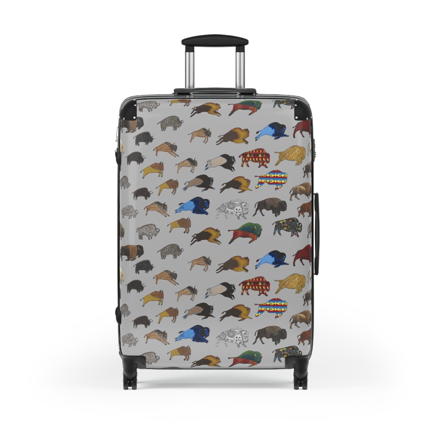 Suitcase, Gray, Bison Transition, Buffalo, Nation American, Luggage, Carry On