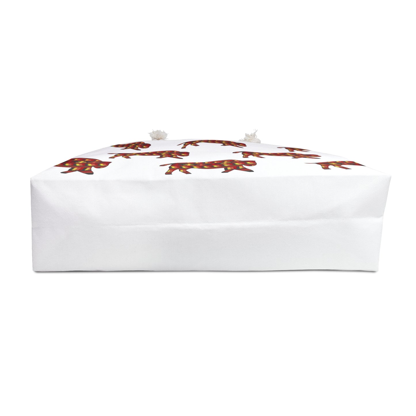 Weekender Bag, White, Seminole Design, Bison, Native American, PowWow