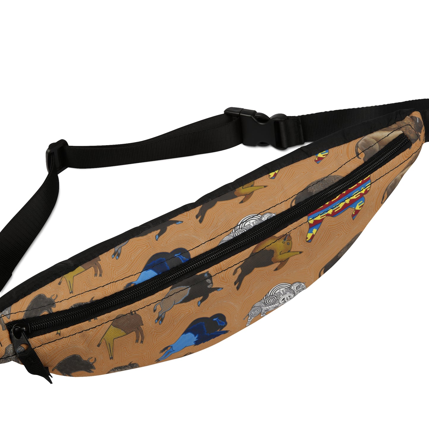 Fanny Pack, Brown, Bison Transition, Buffalo, Native American, Indigenous Design