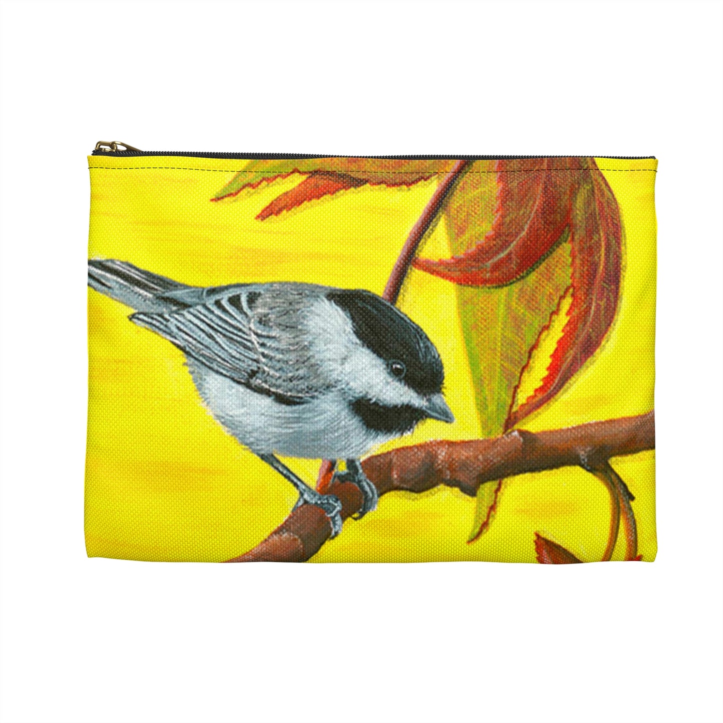 Accessory Pouch, Chickadee, Fall Theme, Yellow