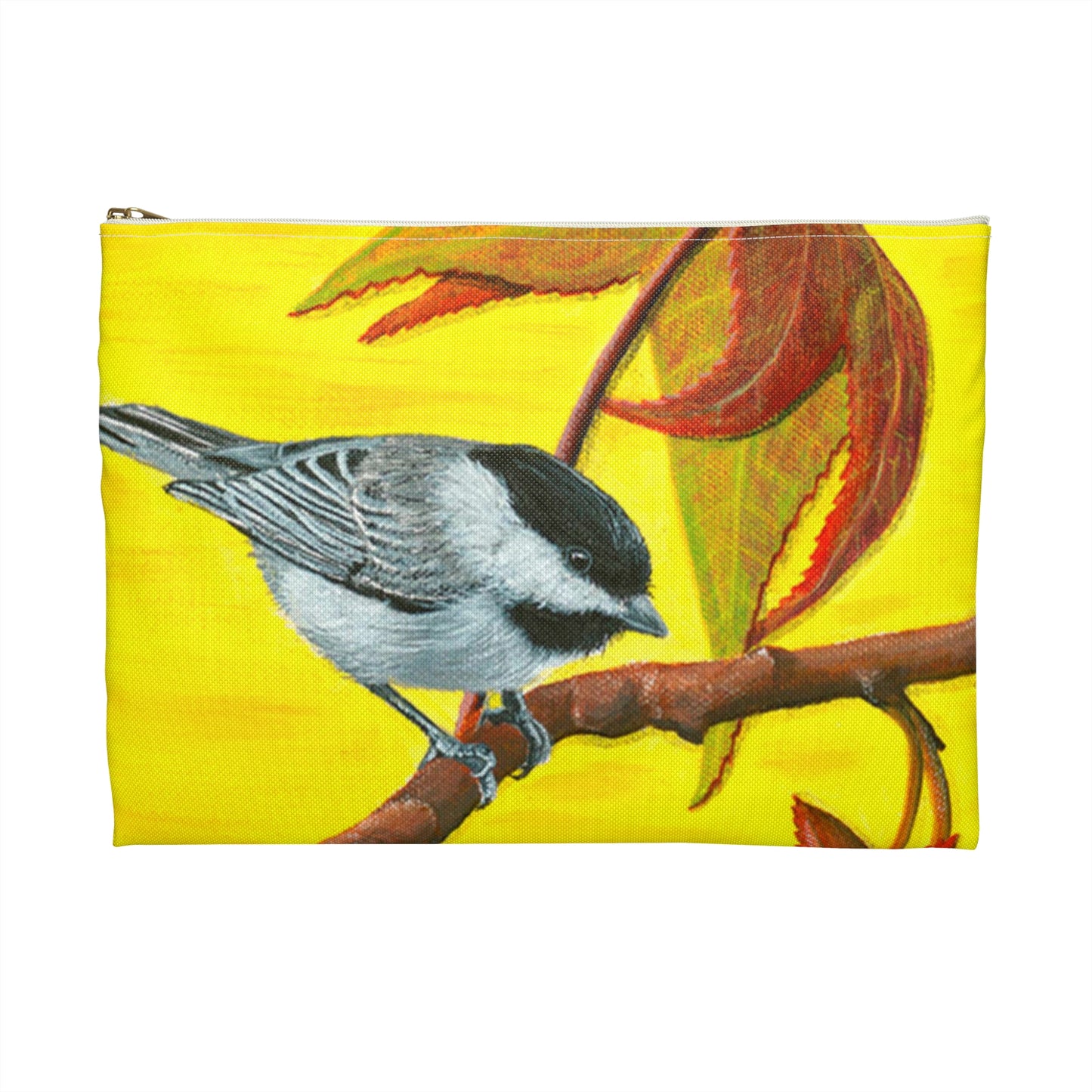Accessory Pouch, Chickadee, Fall Theme, Yellow