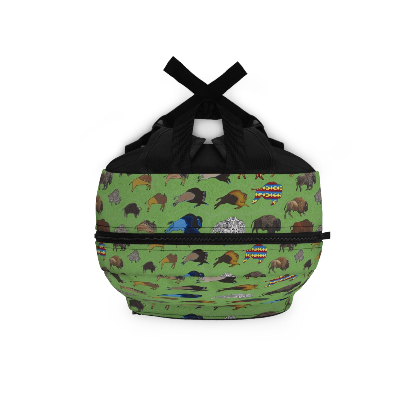 Backpack, Green, Bison Transition, Buffalo, Native American, Back to School, Camping, Hiking, Travel