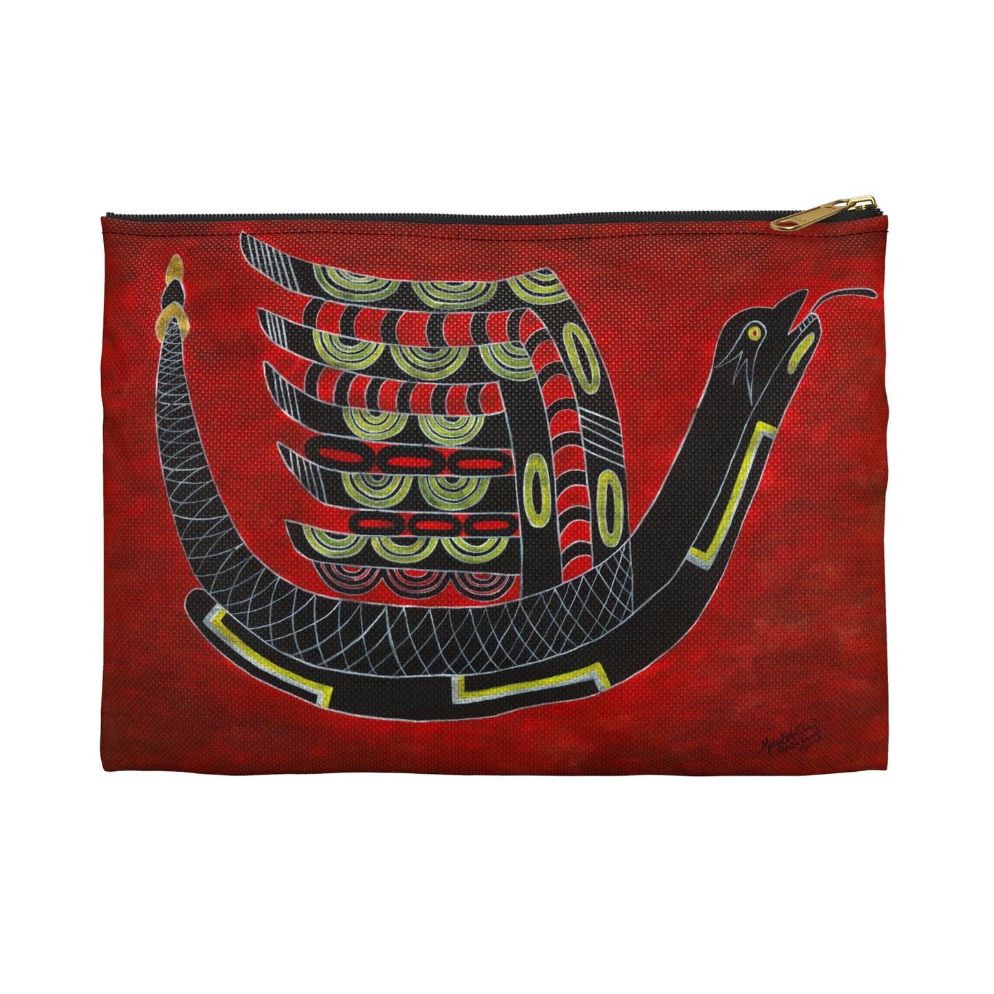 Accessory Pouch, Bird Serpent, SouthEast Mound Symbol, Ancient Tribal Motif