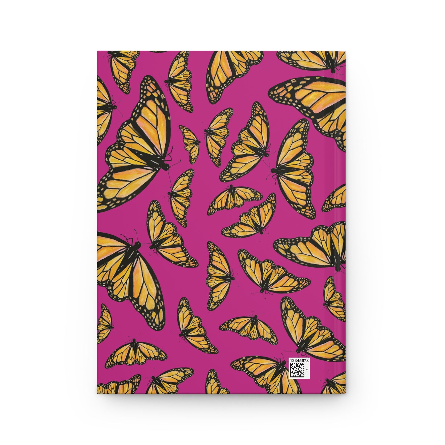 Hardcover Journal, Hot Pink, Monarchs, Matte