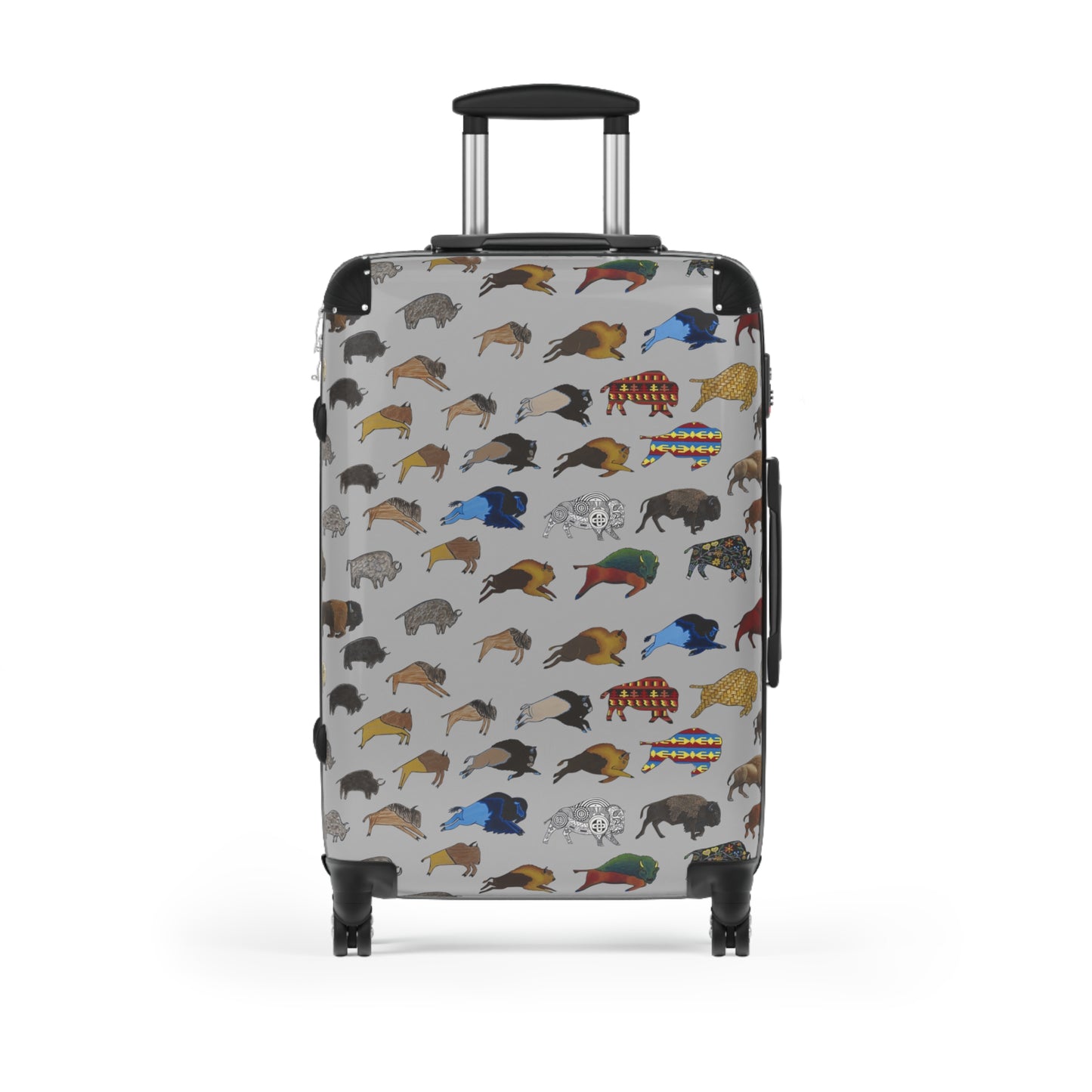 Suitcase, Gray, Bison Transition, Buffalo, Nation American, Luggage, Carry On